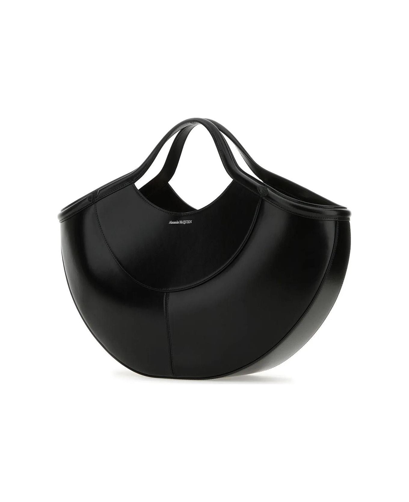 Alexander McQueen Black Leather Shopping Bag - Black トートバッグ