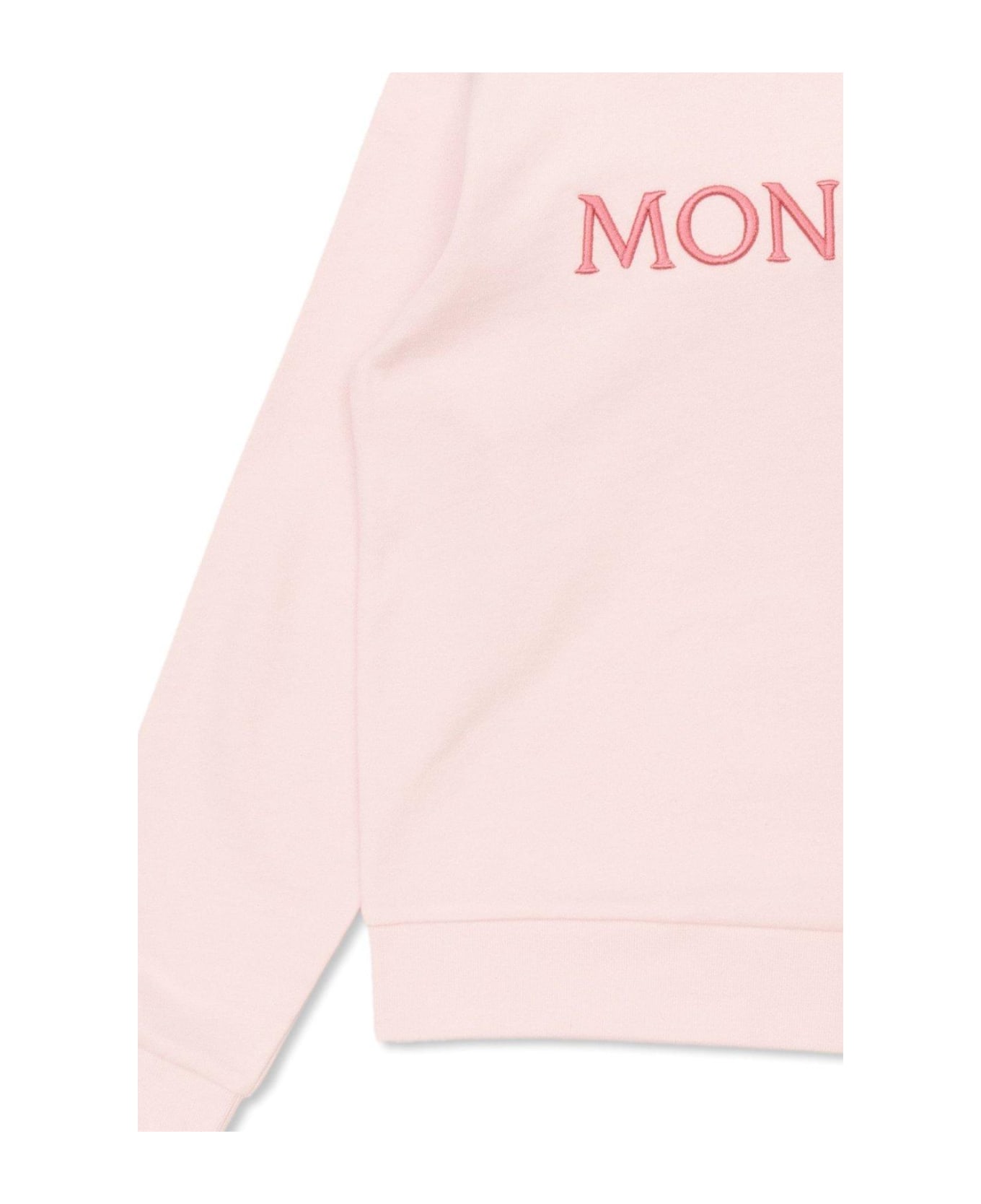 Moncler Logo Embroidered Hoodie - Pink