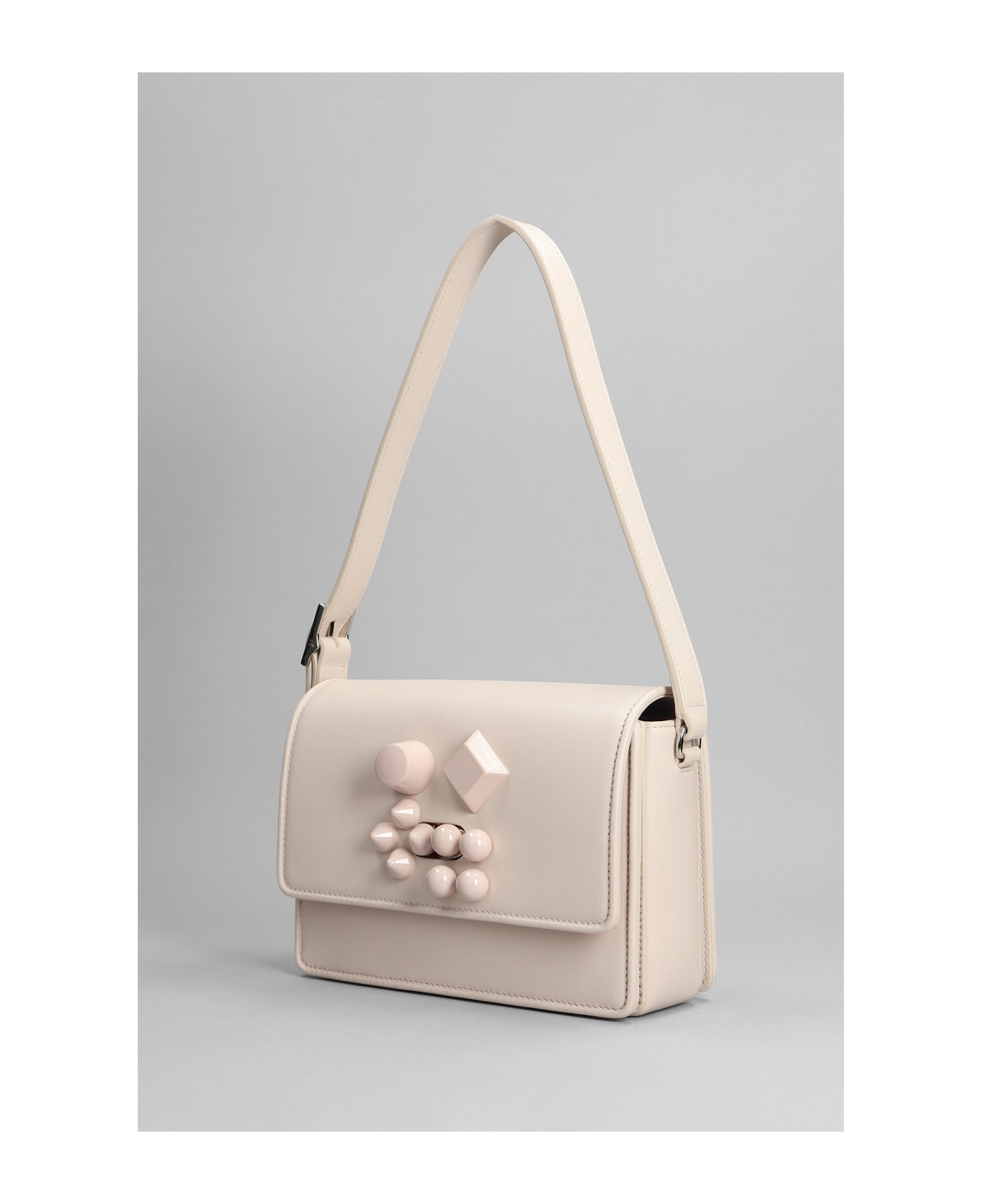 Christian Louboutin Carasky Shoulder Bag In Powder Leather - Nude & Neutrals