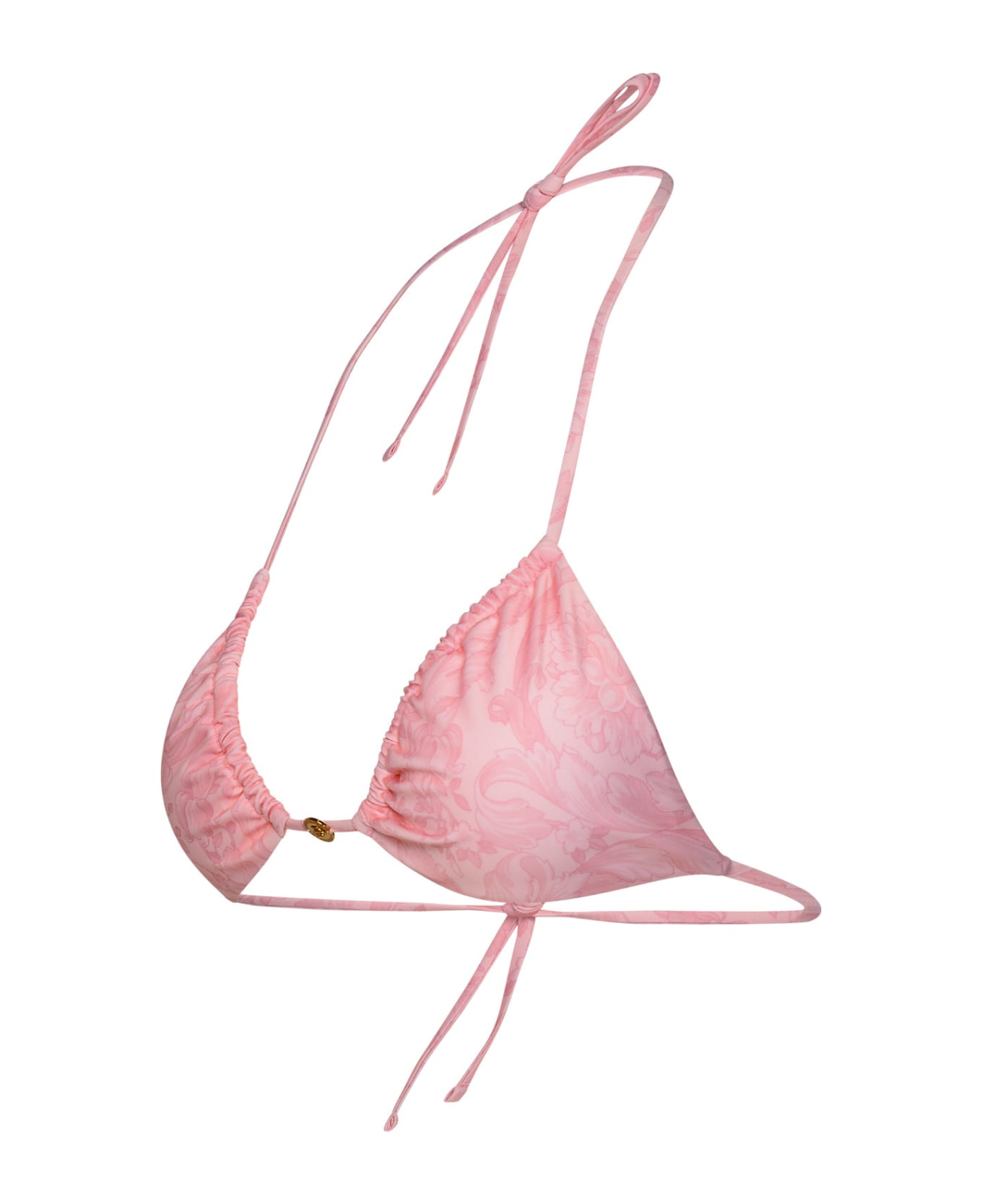 Versace 'barocco' Pink Polyester Blend Bikini Top - Pink 水着