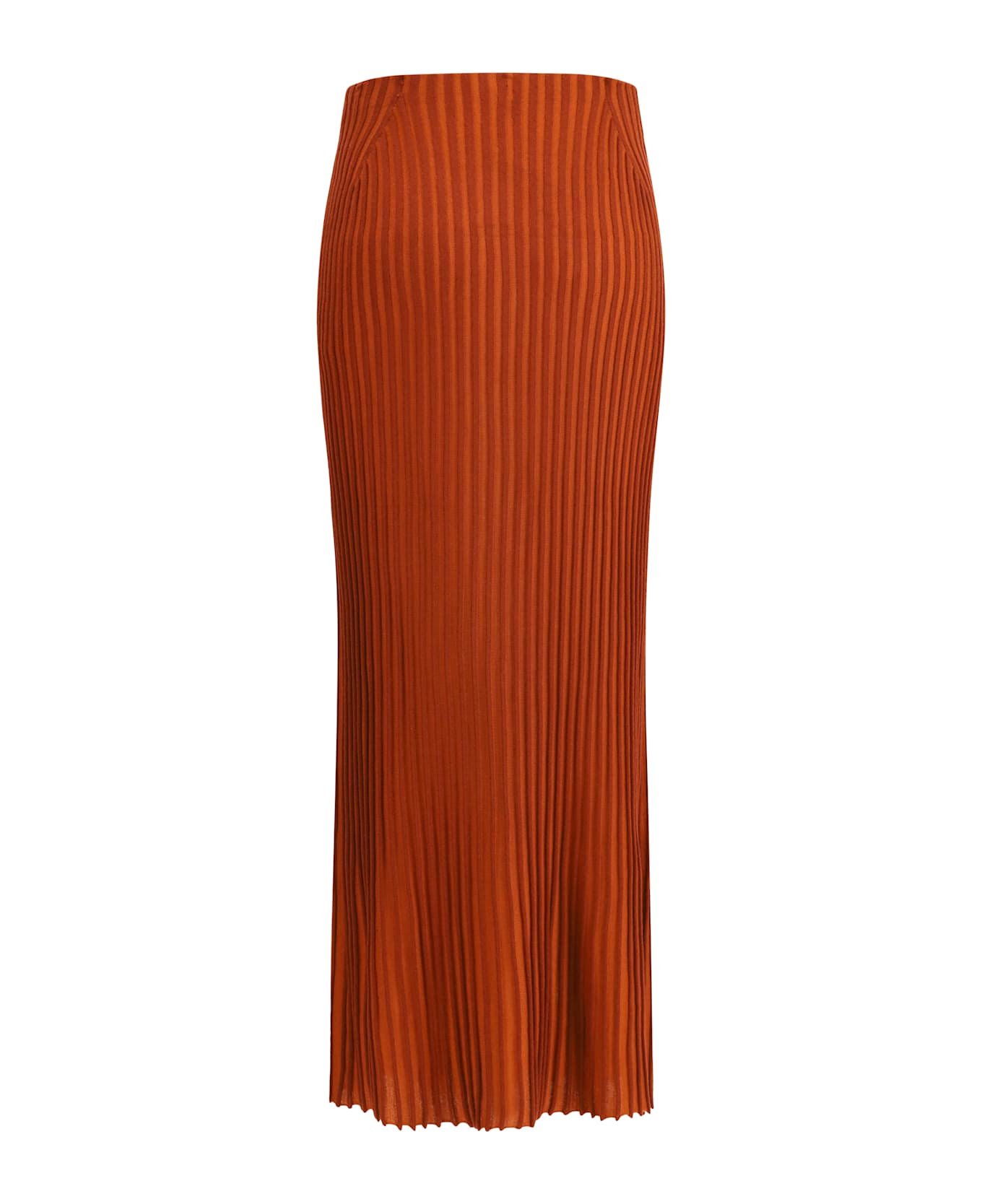 Gabriela Hearst Long Knitted Skirt With Narrow Ribs