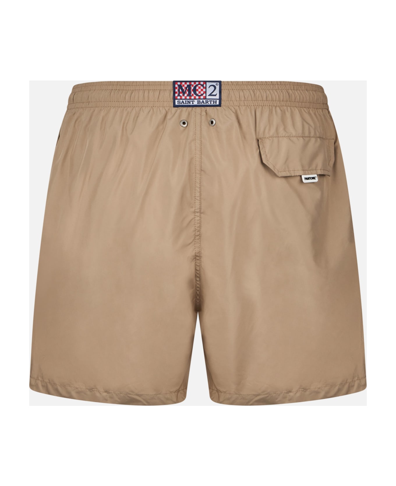 MC2 Saint Barth Man Lightweight Fabric Beige Swim Shorts Lighting Pantone | Pantone® Special Edition - WHITE
