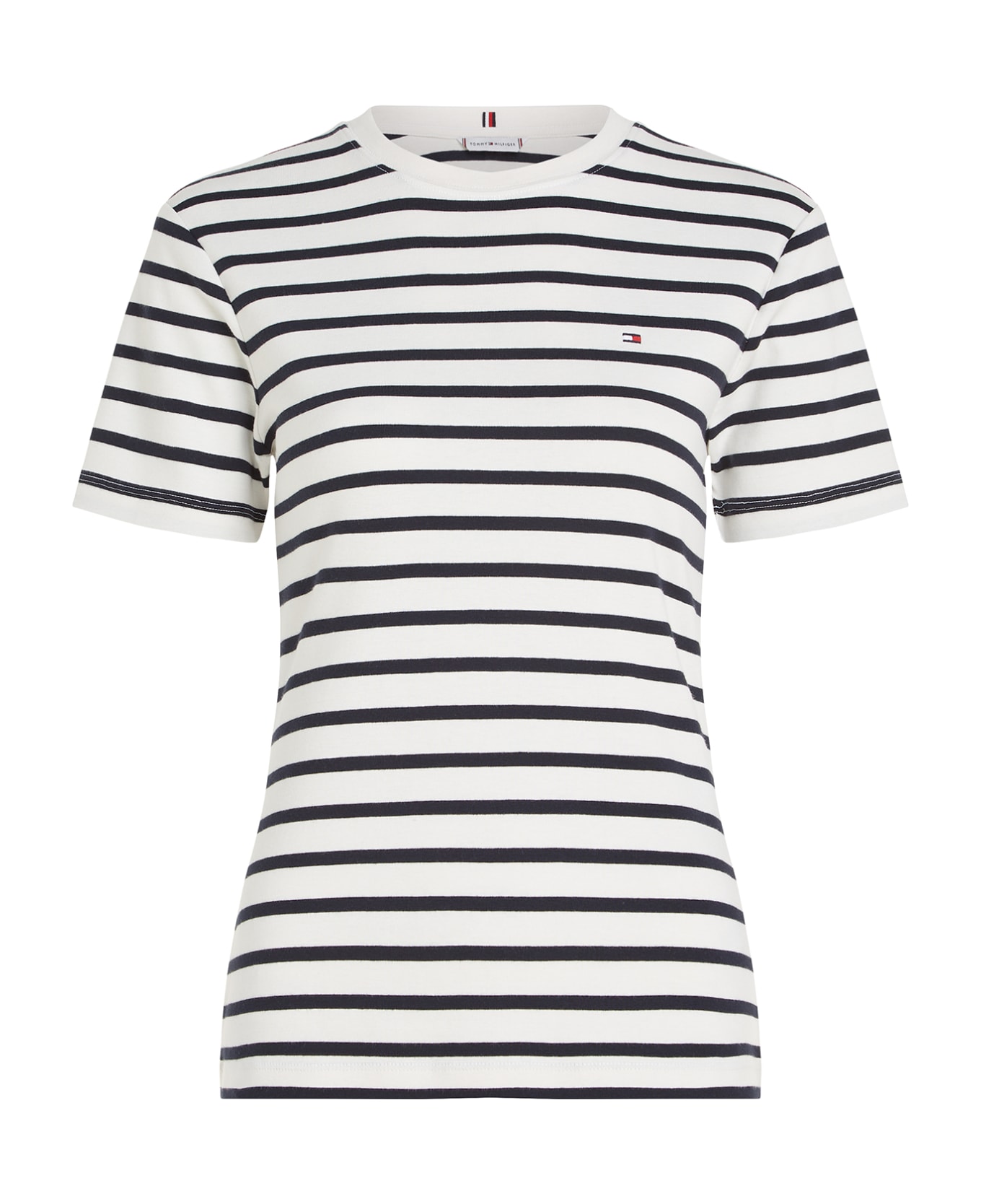 Tommy Hilfiger Striped T-shirt With Mini Logo - BRETON ECRU/DESERT SKY Tシャツ