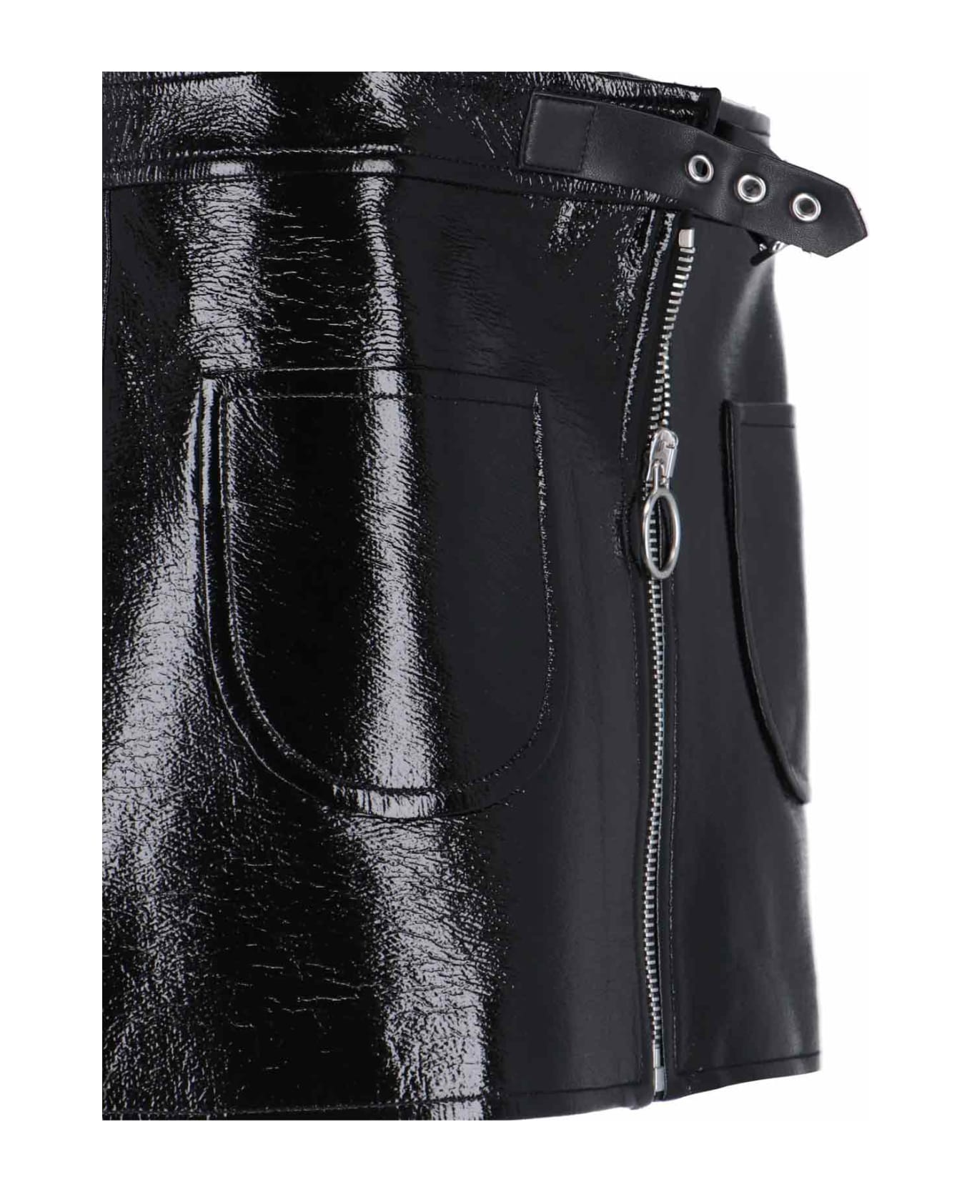 Courrèges "buckled Zipped" Mini Skirt - Black   スカート