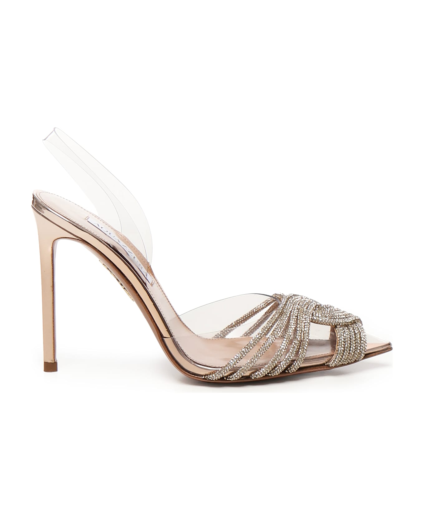 Aquazzura Pvc Gatsby Pumps With Crystals - Golden