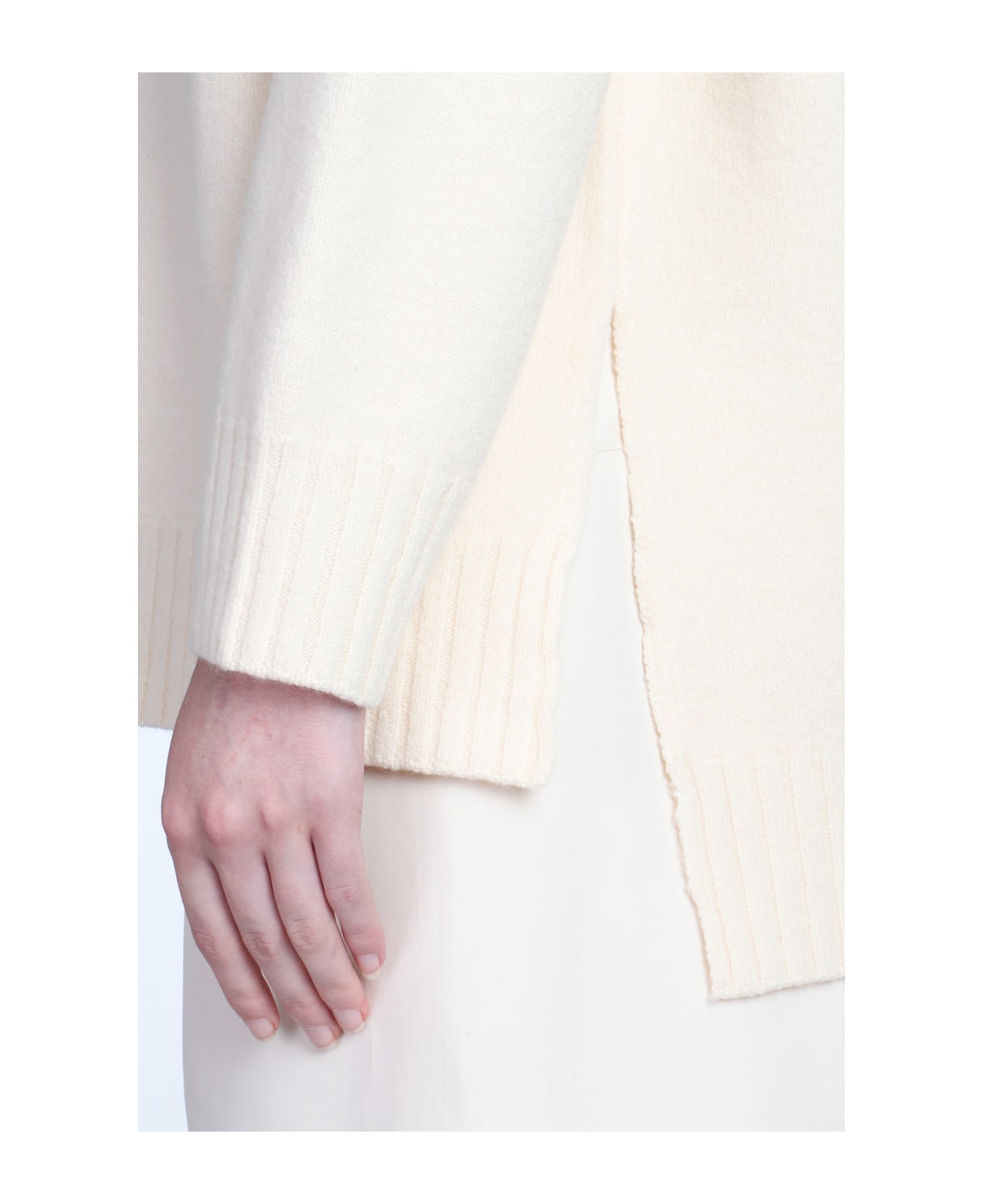 Jil Sander Beige Wool Sweater - Ivory