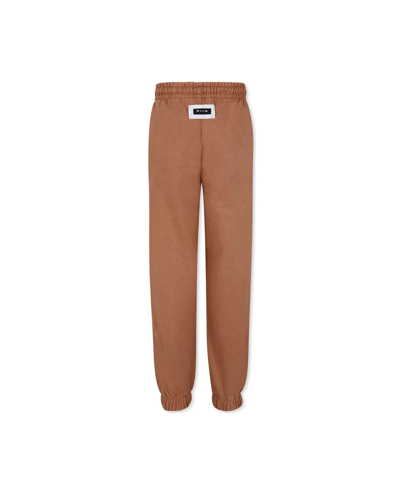 MSGM Beige Trousers For Kids With Logo - Beige