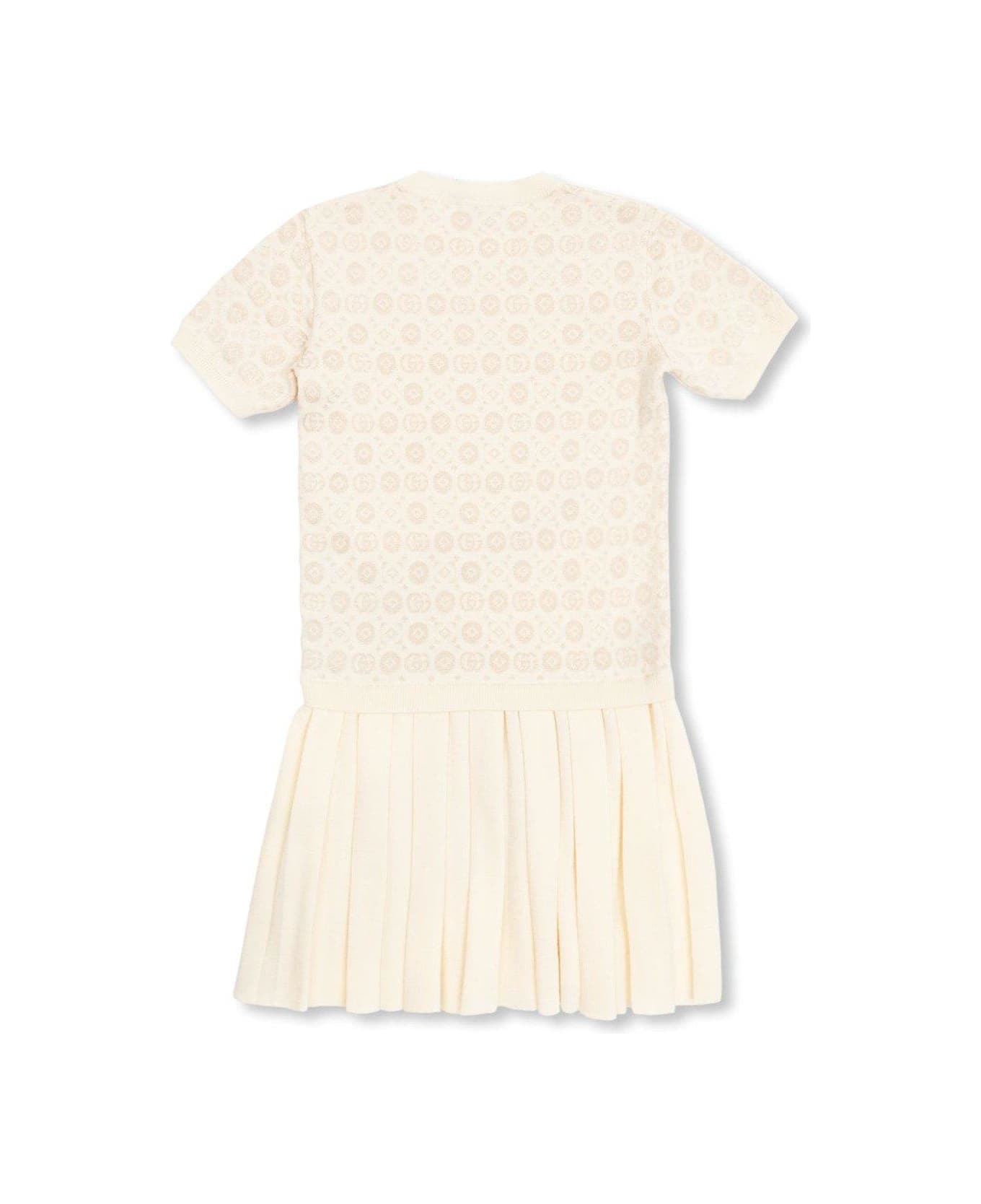 Gucci Double G Crewneck Short-sleeved Dress - Bianco ワンピース＆ドレス