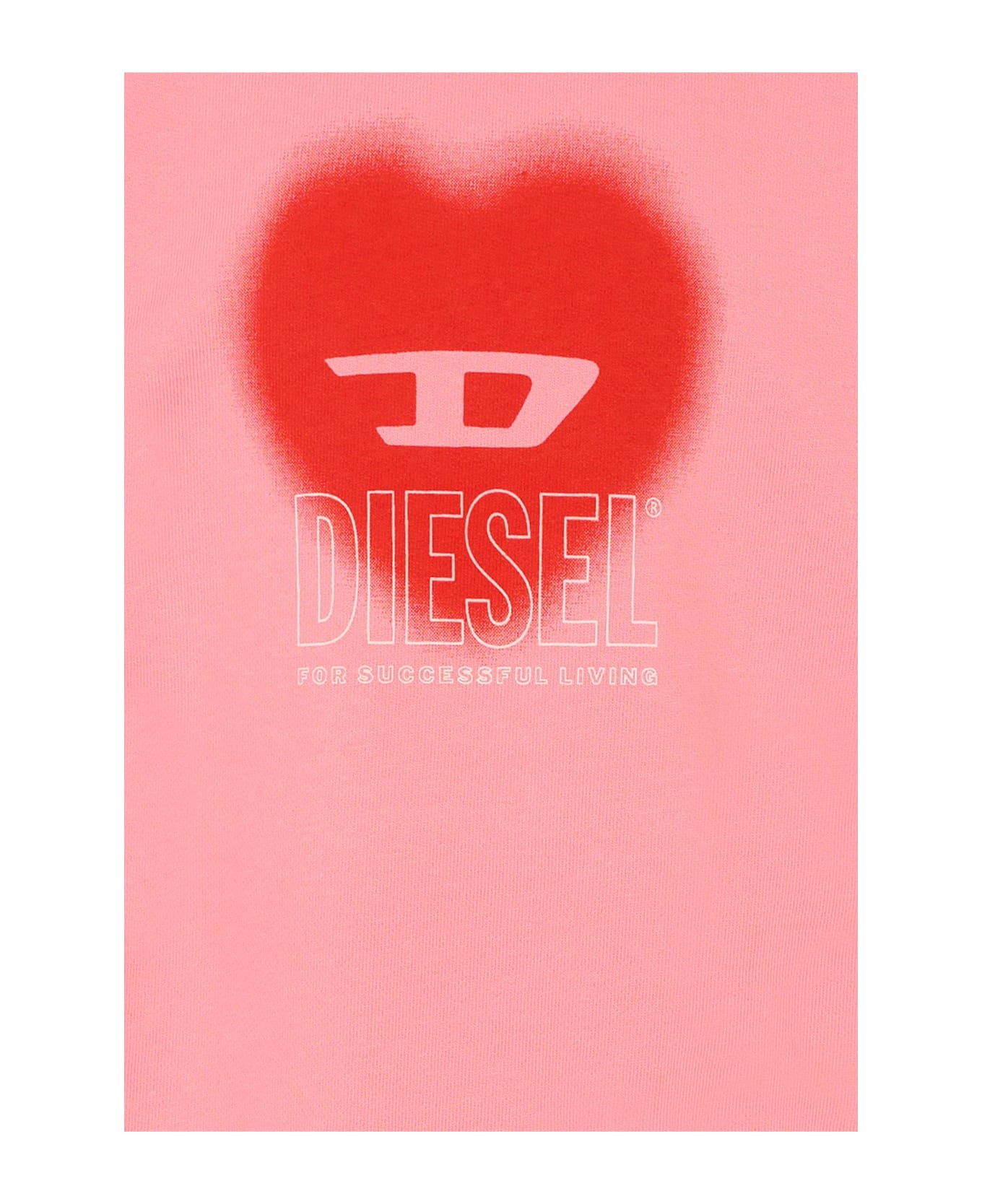 Diesel Pink Sweatshirt For Girl With Heart - Pink