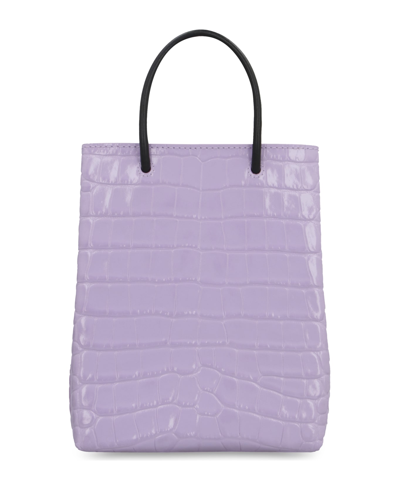 Balenciaga Croco-print Leather Bag - Lilac