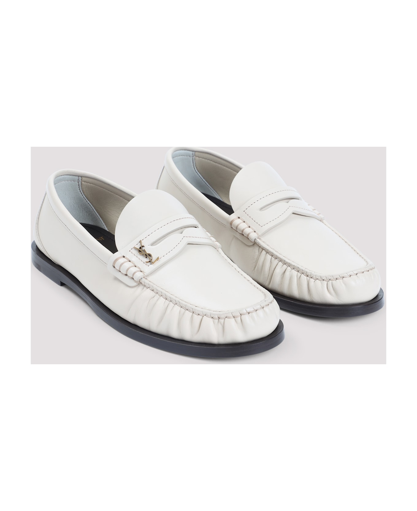 Saint Laurent Leather Loafers - Neutro