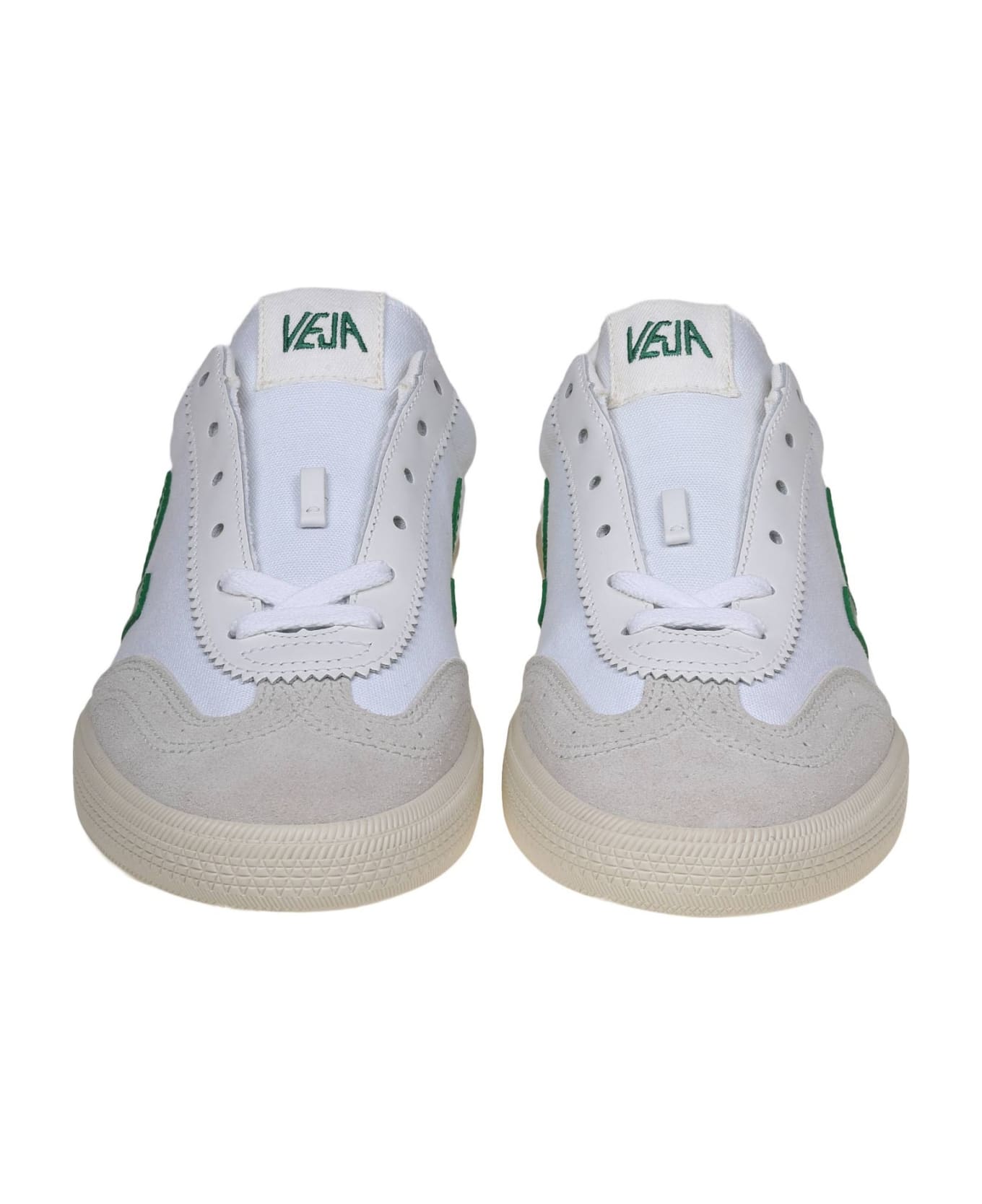 Veja Volley Sneakers In Canvas Color White/green - White/emeraude  スニーカー