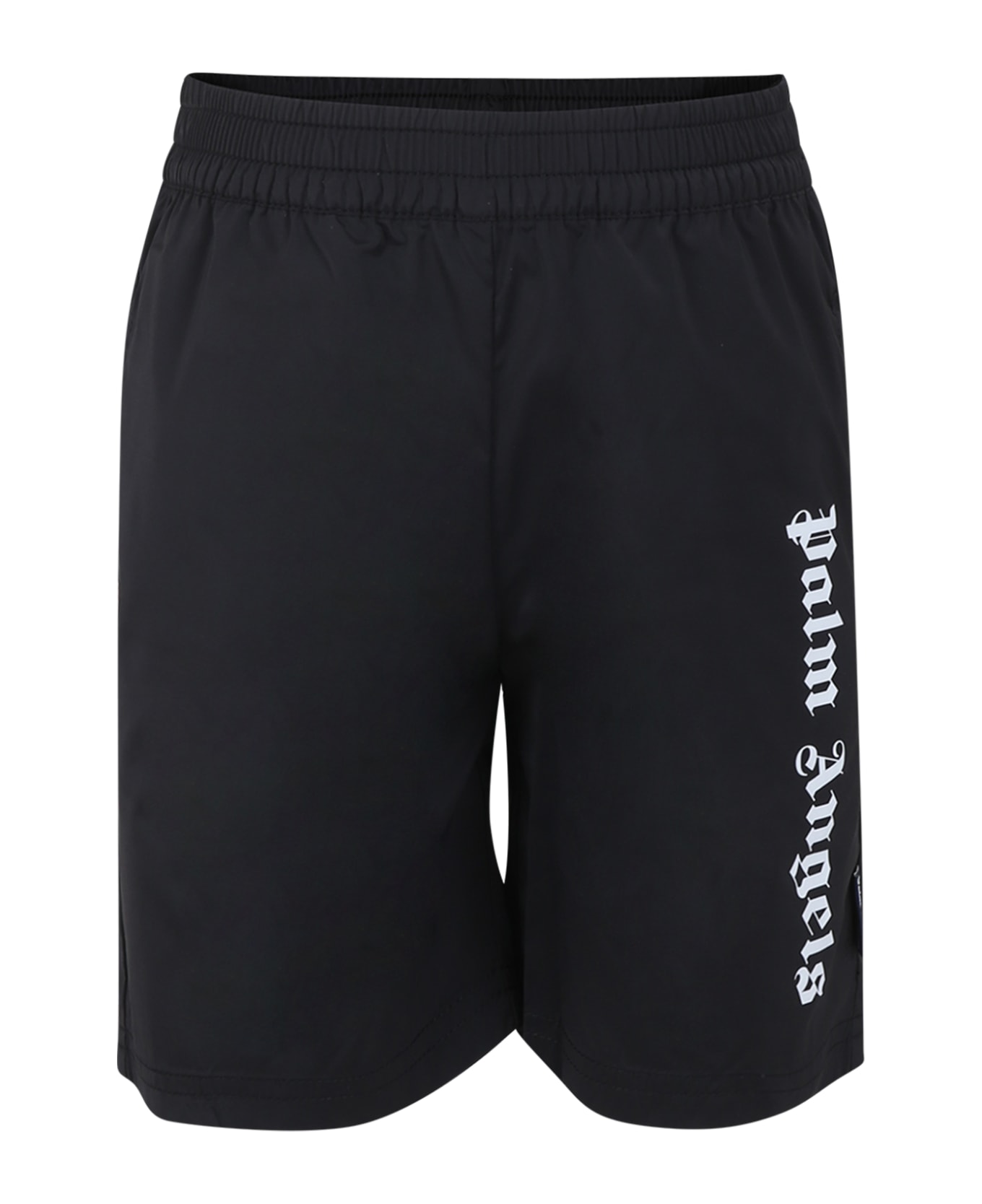 Palm Angels Black Swimsuit For Boy With Logo - Black 水着