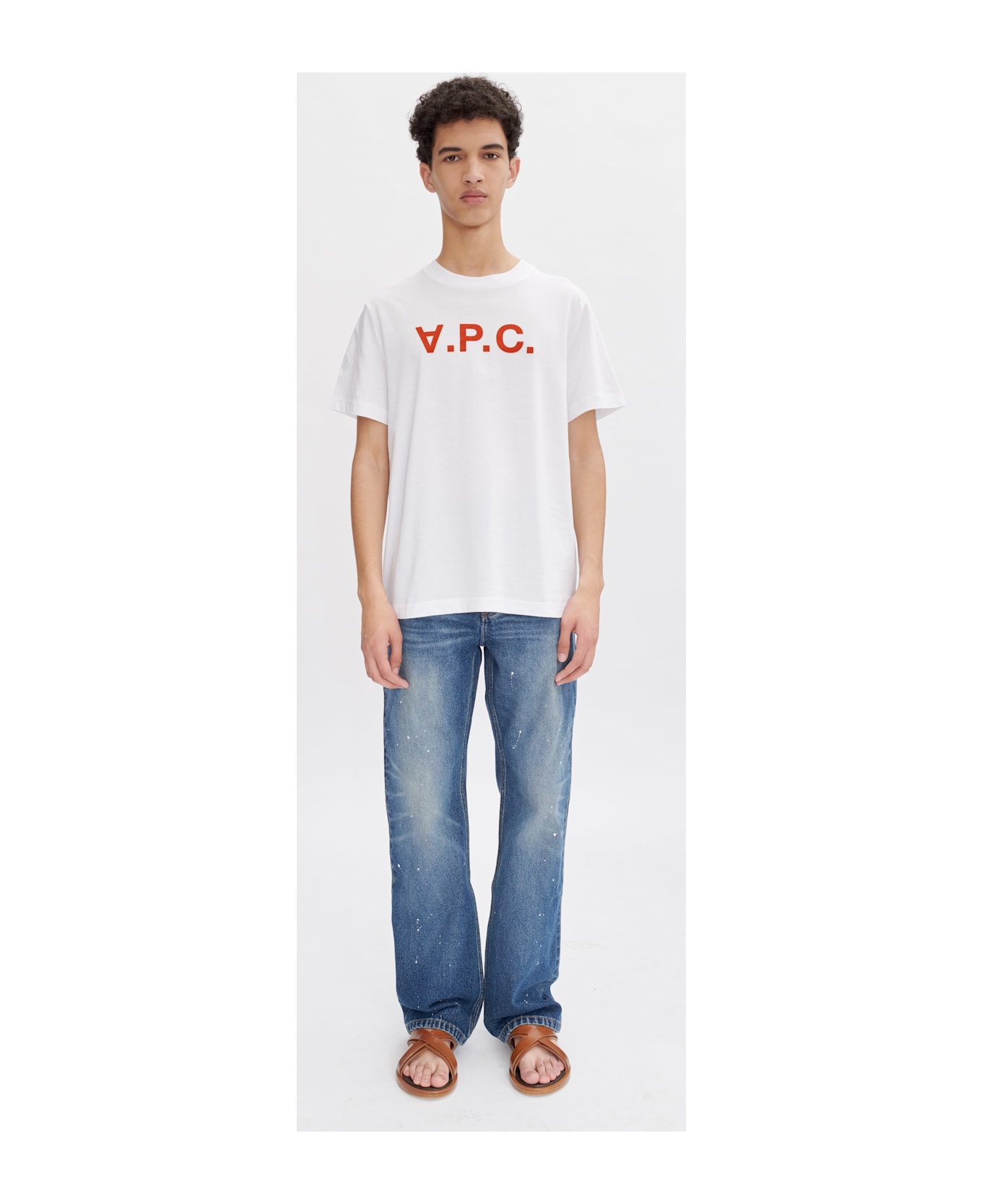 A.P.C. T Shirt Standard Grand Vpc - Ilm Blanc Terracotta