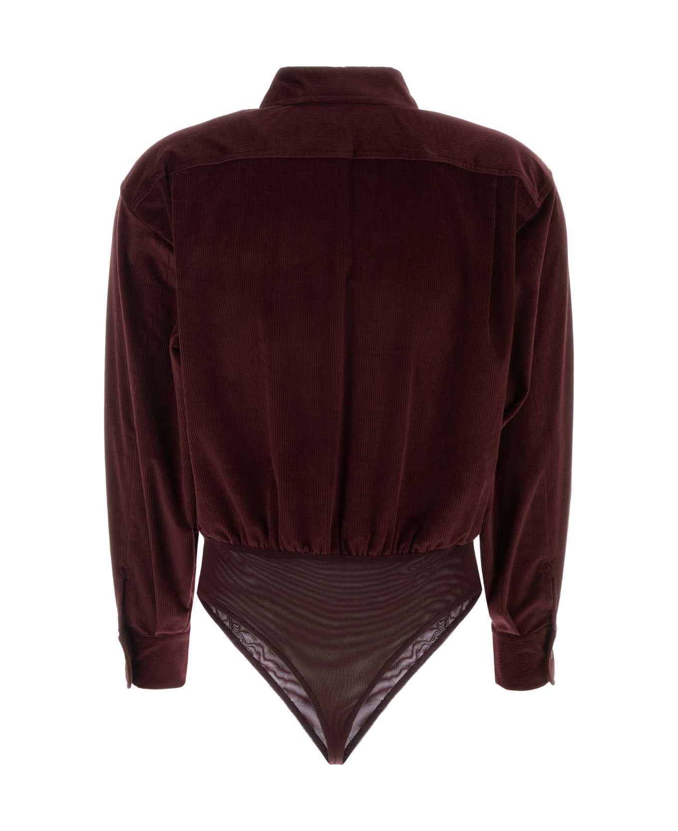 Max Mara Burgundy Stretch Corduroy Fertile Shirt - CILIEGIA