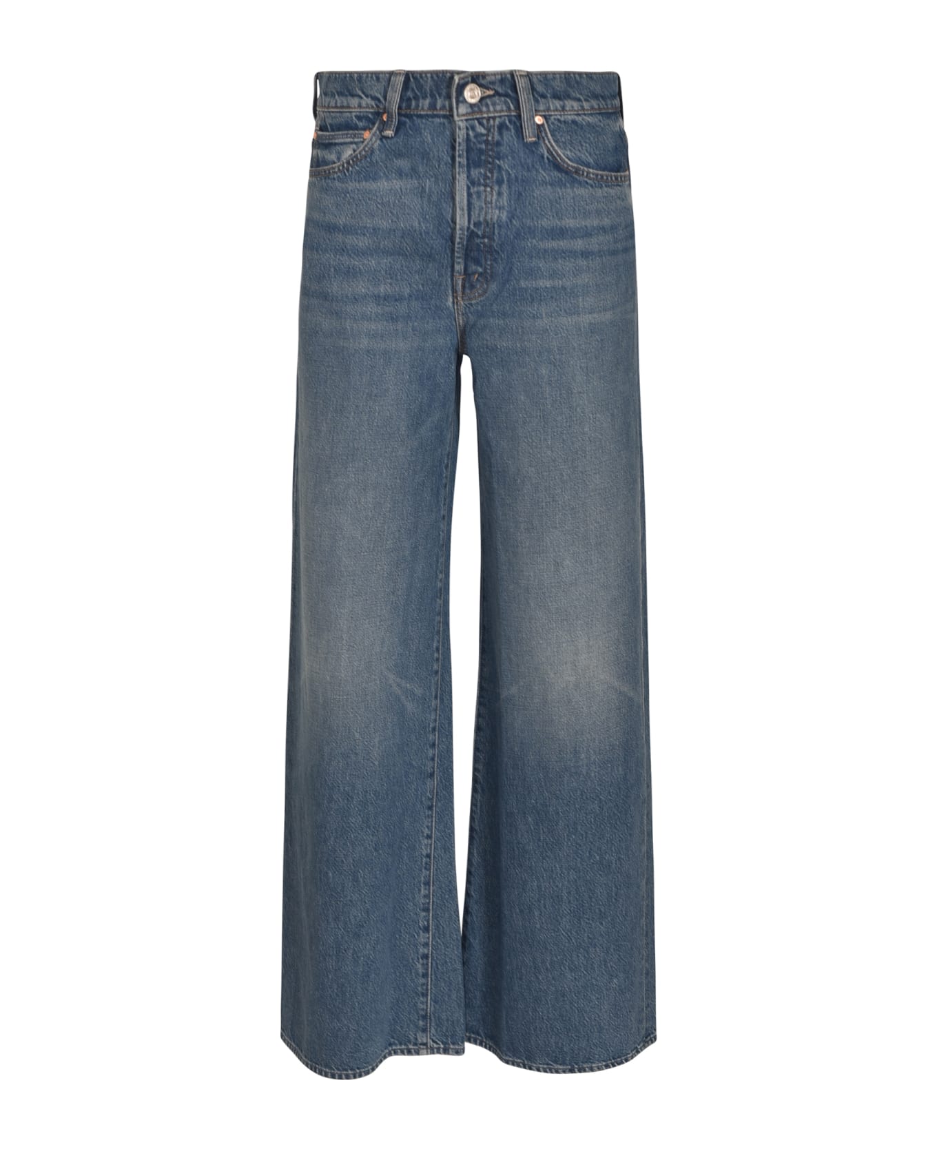 Mother Straight Buttoned Jeans - Stonewash
