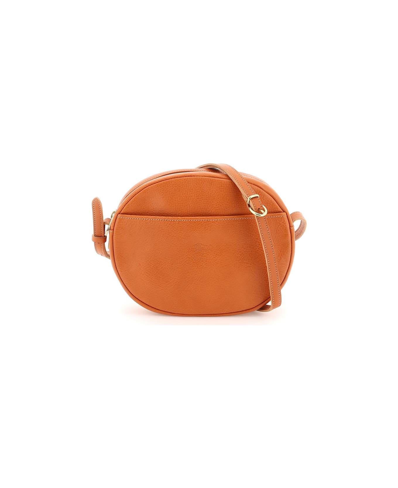 Il Bisonte Grained Leather Crossbody Bag - CARAMEL (Brown)