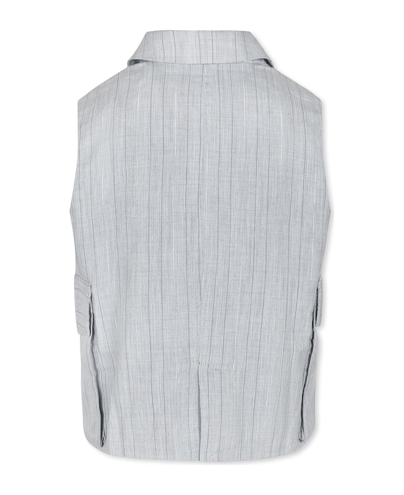 DKNY Grey Vest For Girl With Logo - Grey