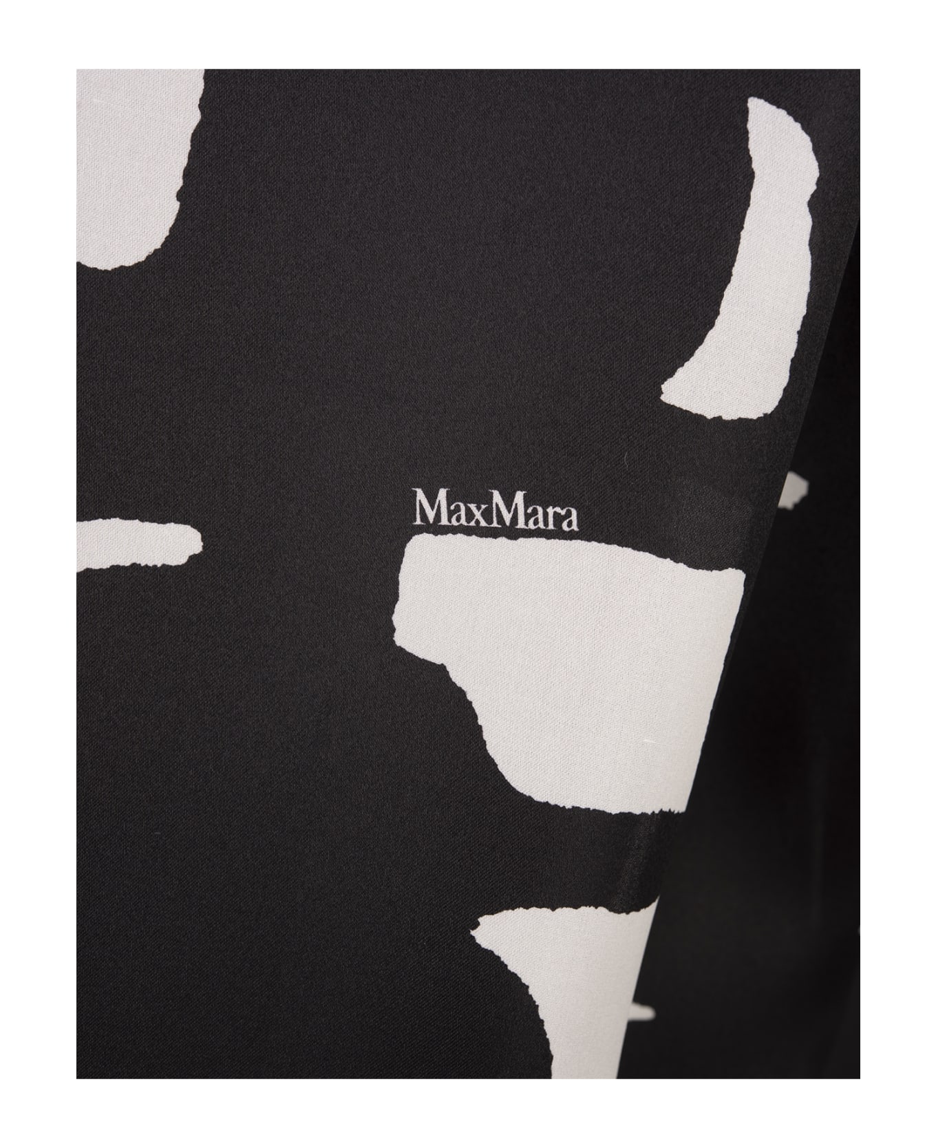 Max Mara Carella Shirt In White And Black - Fantasia