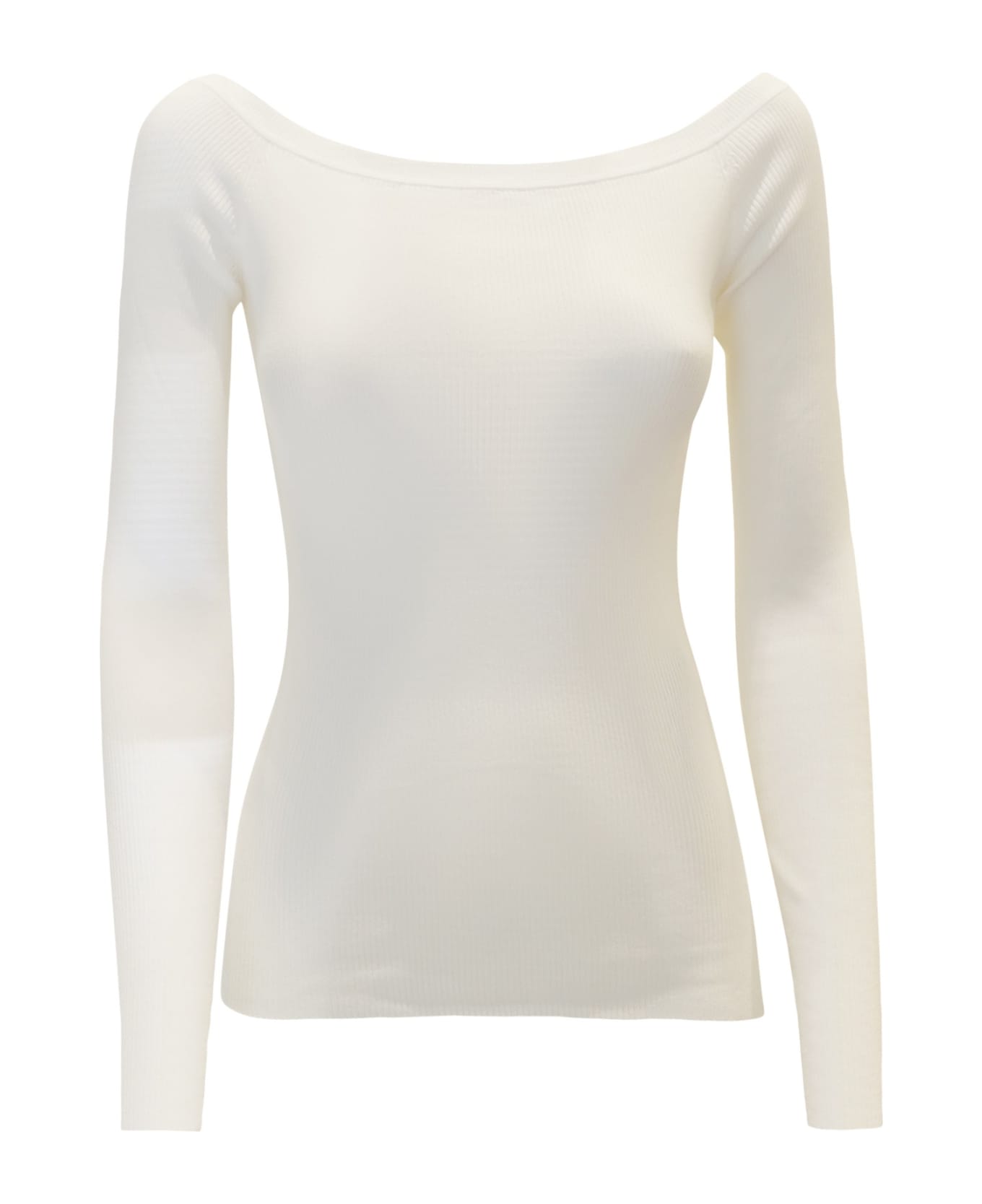 Parosh Cream Cotton Cipria24 Sweater - CREAM ニットウェア