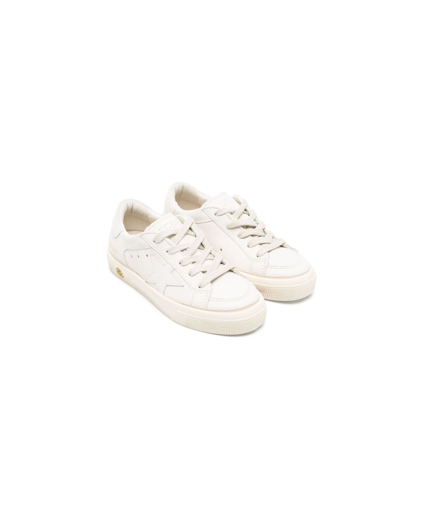 Golden Goose May Nappa Upper Suede Star And Heel - Optic White