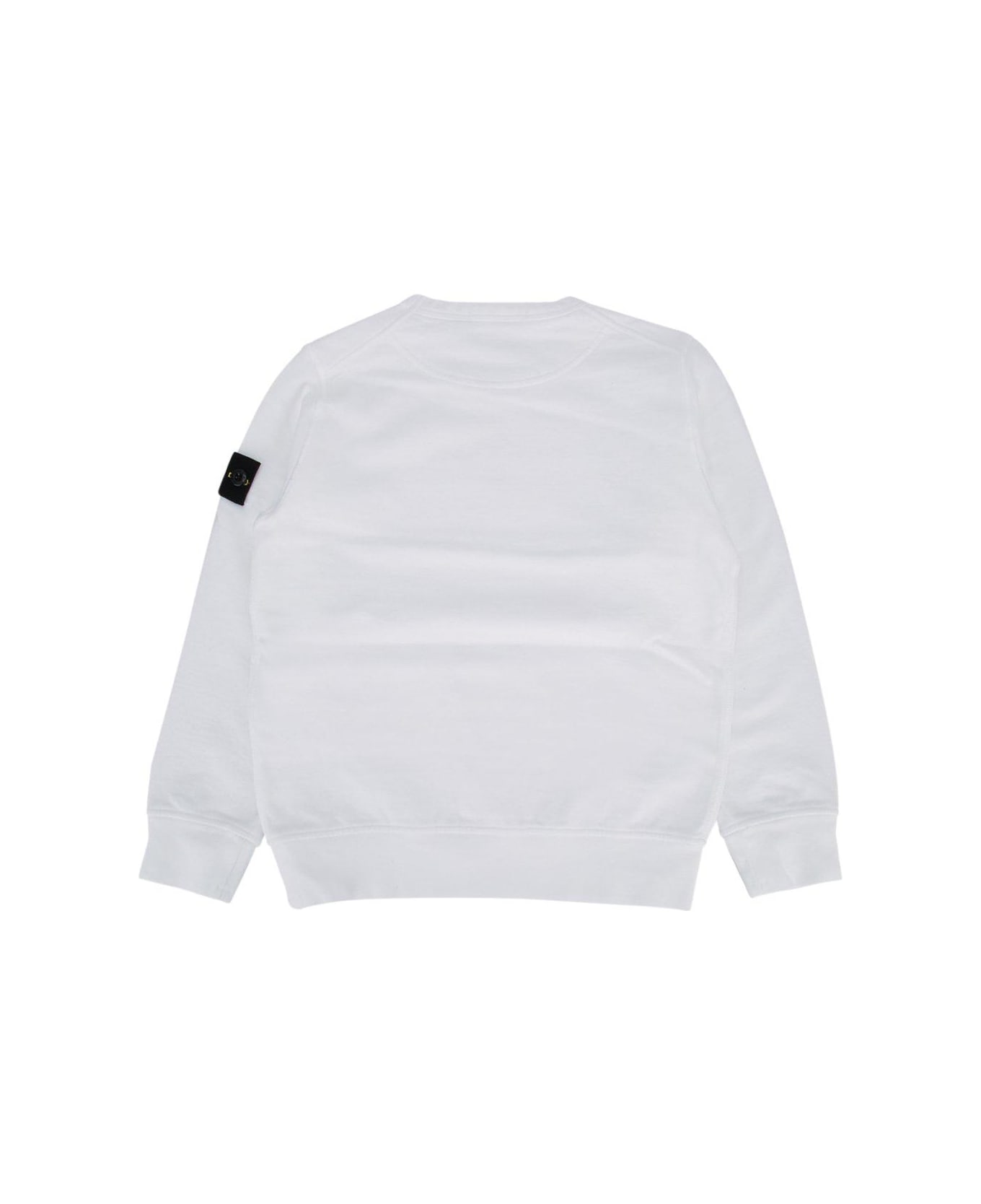 Stone Island Junior Logo-patch Crewneck Sweatshirt - White