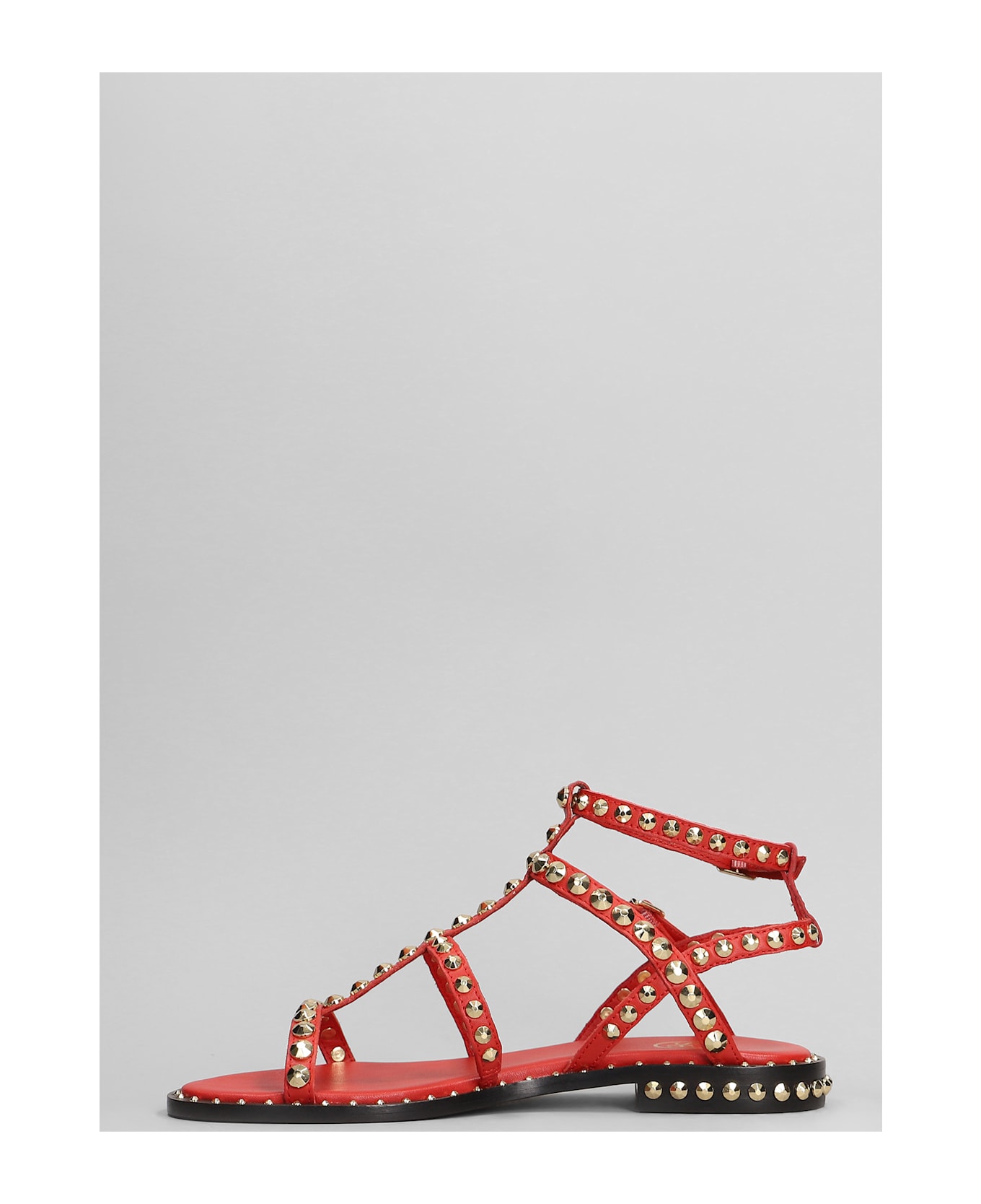 Ash Precious Flats In Red Leather - red