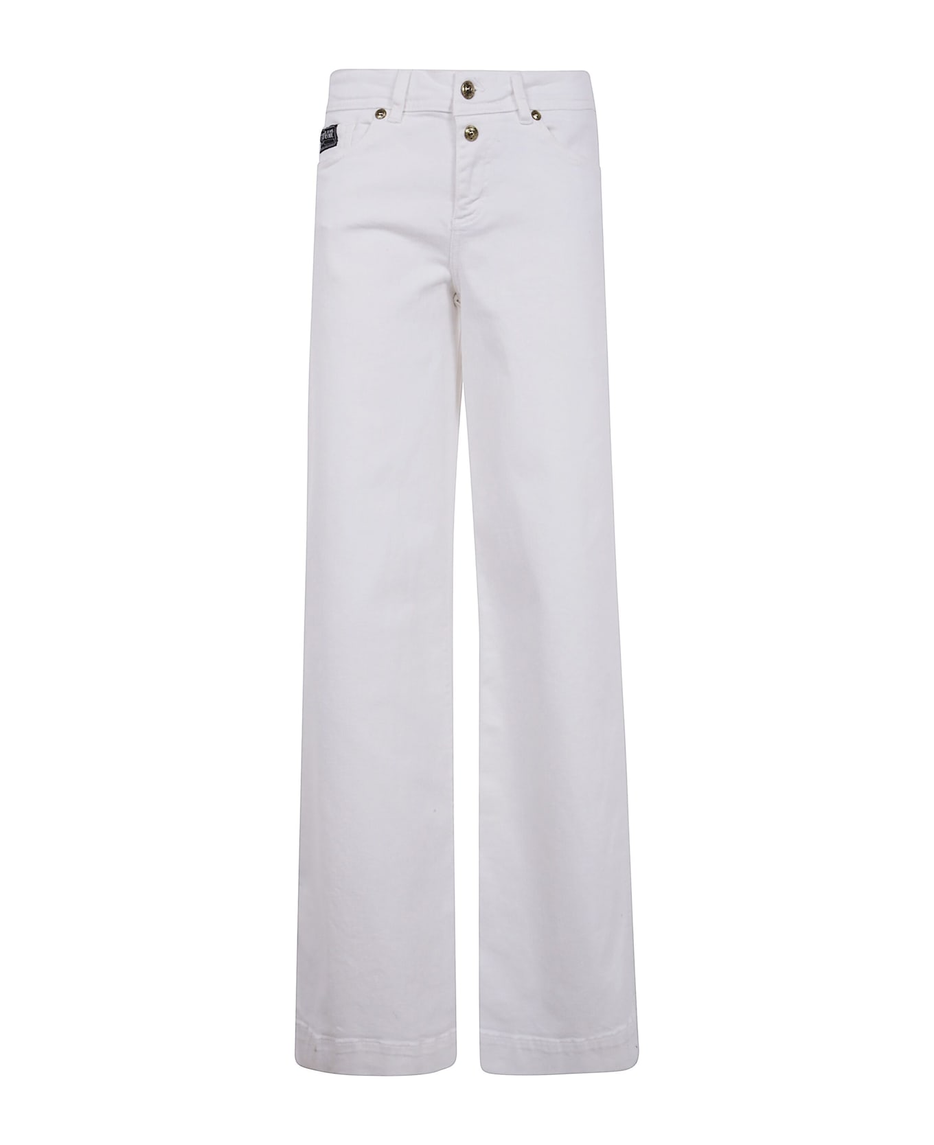 Versace Jeans Couture 5 Pockets Bull Stretch Slim Wide Leg - White