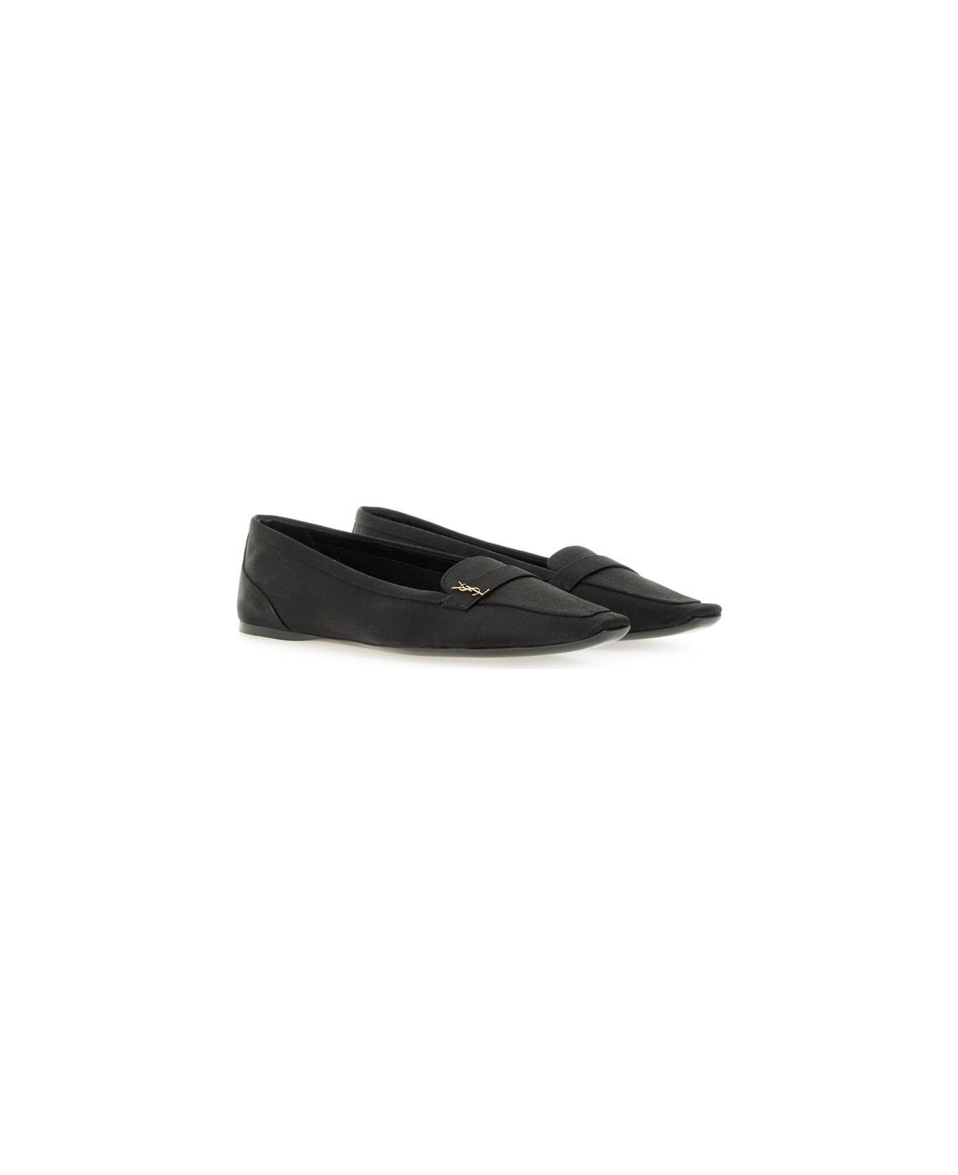 Saint Laurent Crepe Satin 
poppy
 Ballerina - BLACK