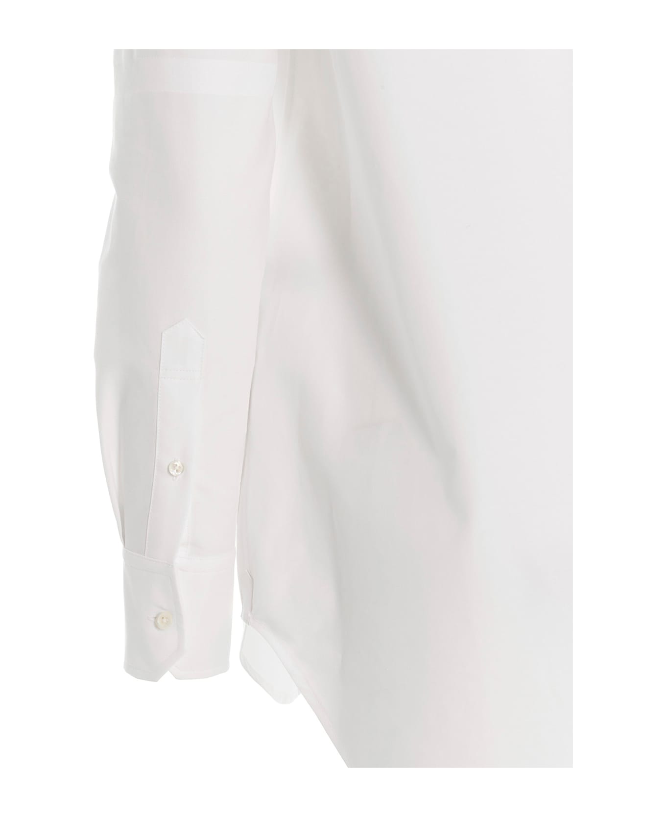 Thom Browne Logo Pussy Bow Blouse - White