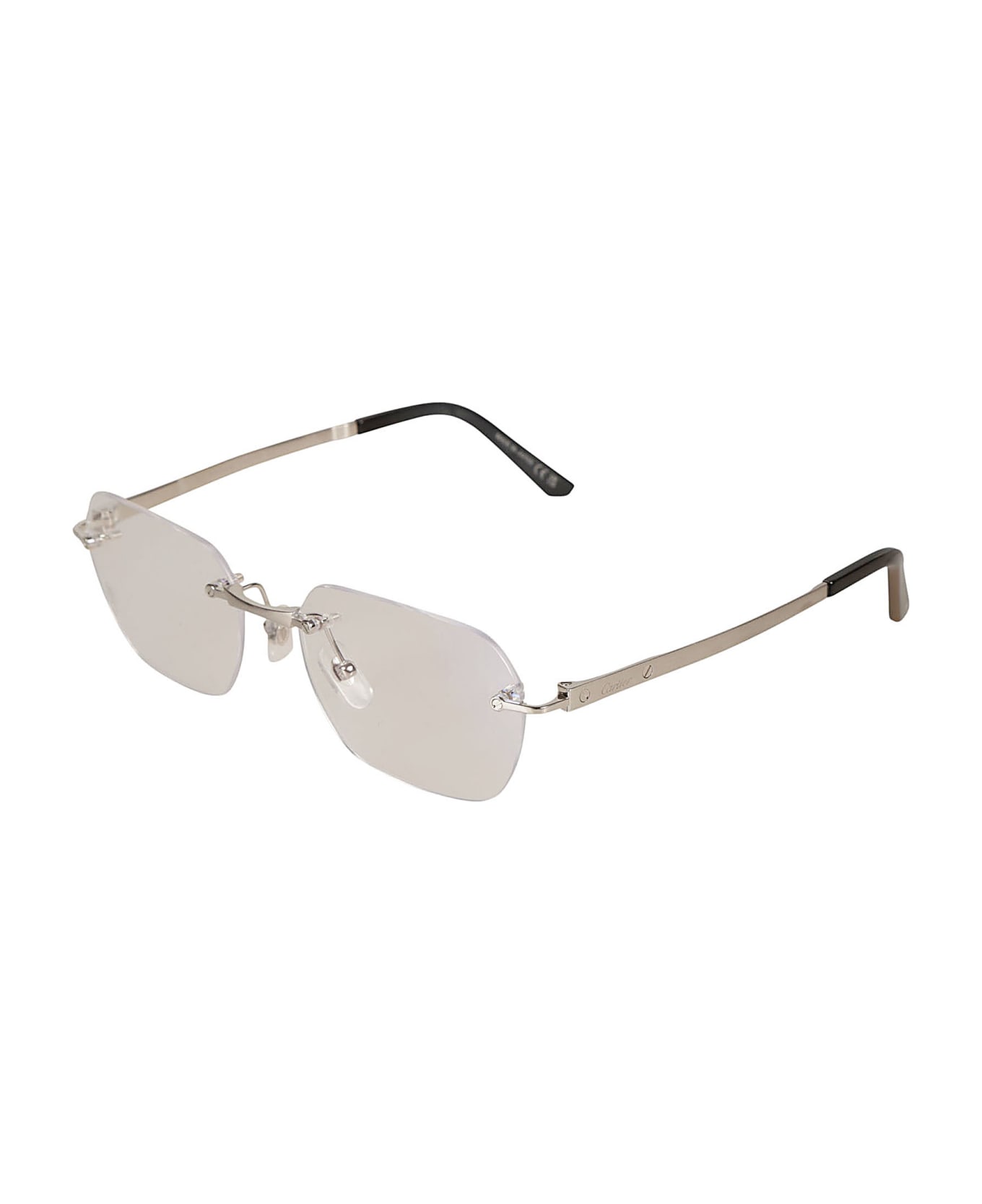 Cartier Eyewear Clear Classic Frameless Sunglasses Sunglasses - Silver