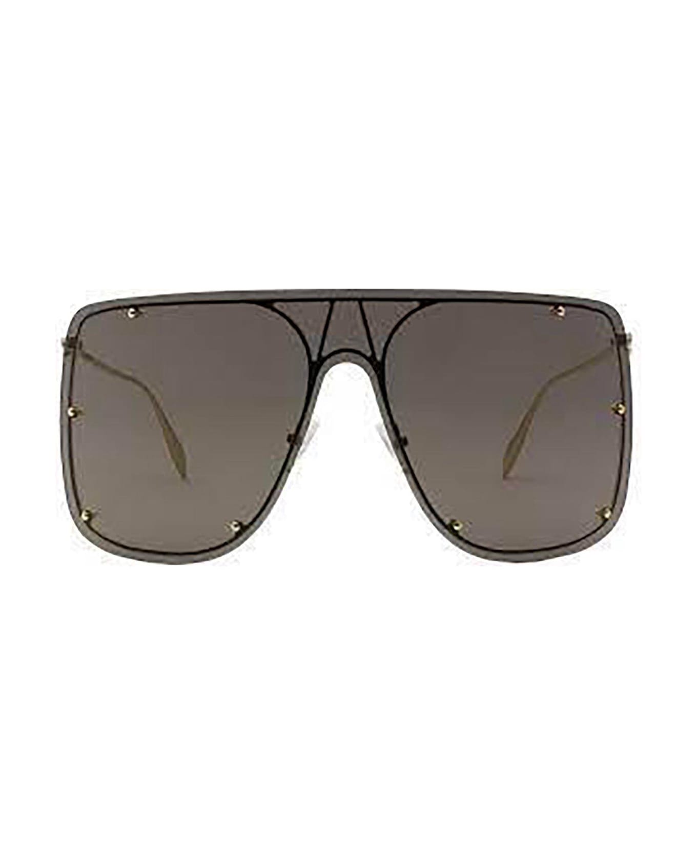 Alexander McQueen Eyewear Square Frame Sunglasses Sunglasses - 001 GOLD GOLD GREY