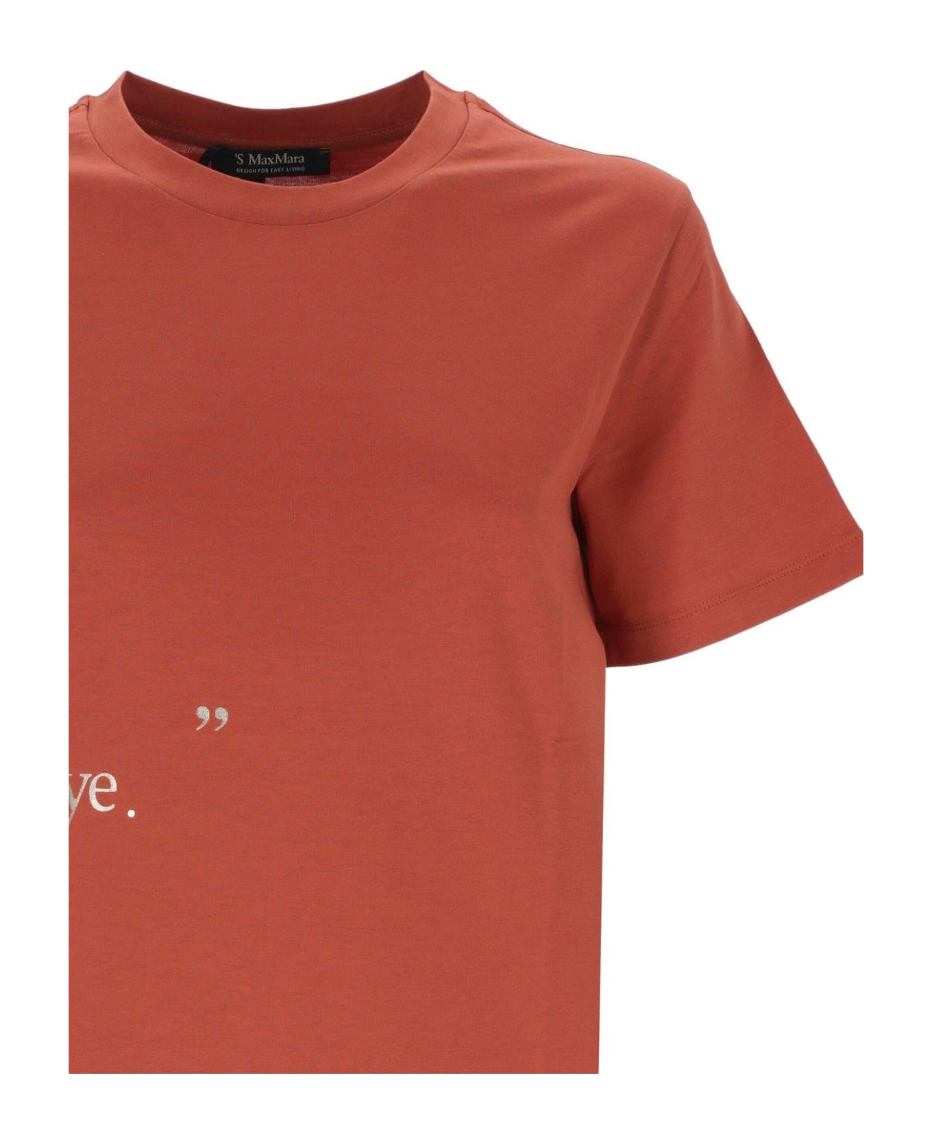 'S Max Mara Logo Printed Crewneck T-shirt - Orange