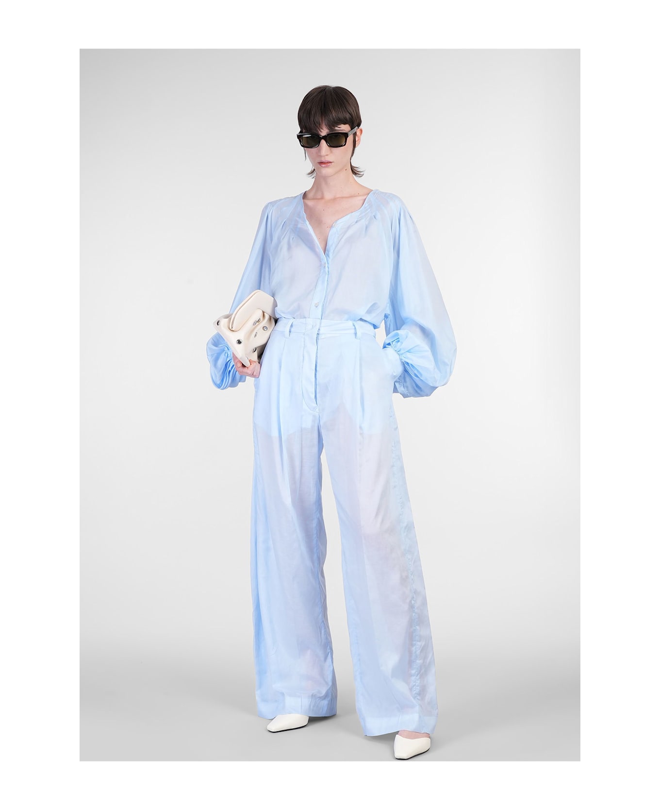 TheLatest Billie 3111 Pants In Cyan Cotton - cyan