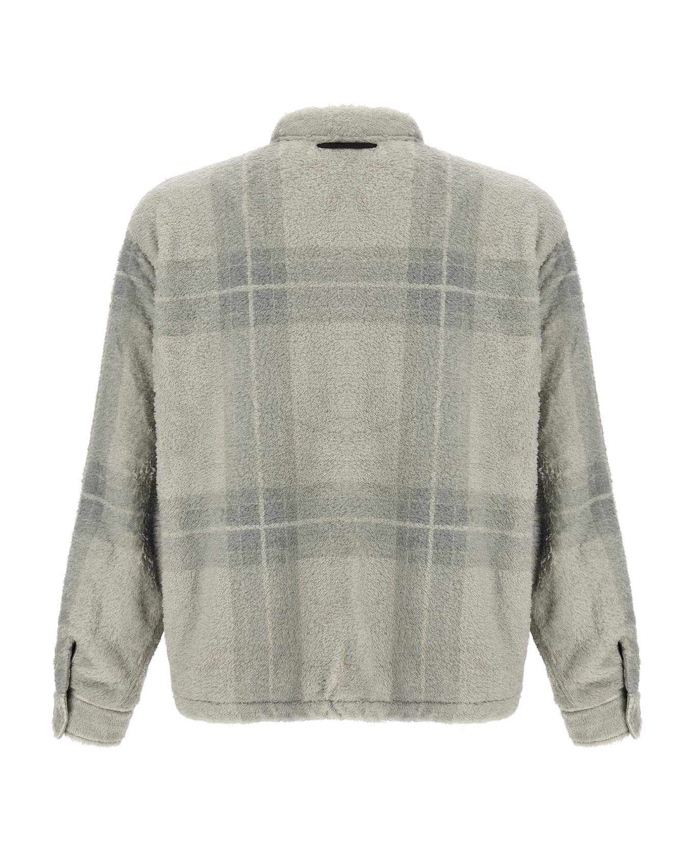 Stampd 'plaid Cropped Sherpa Buttondown' Jacket - Gray ジャケット