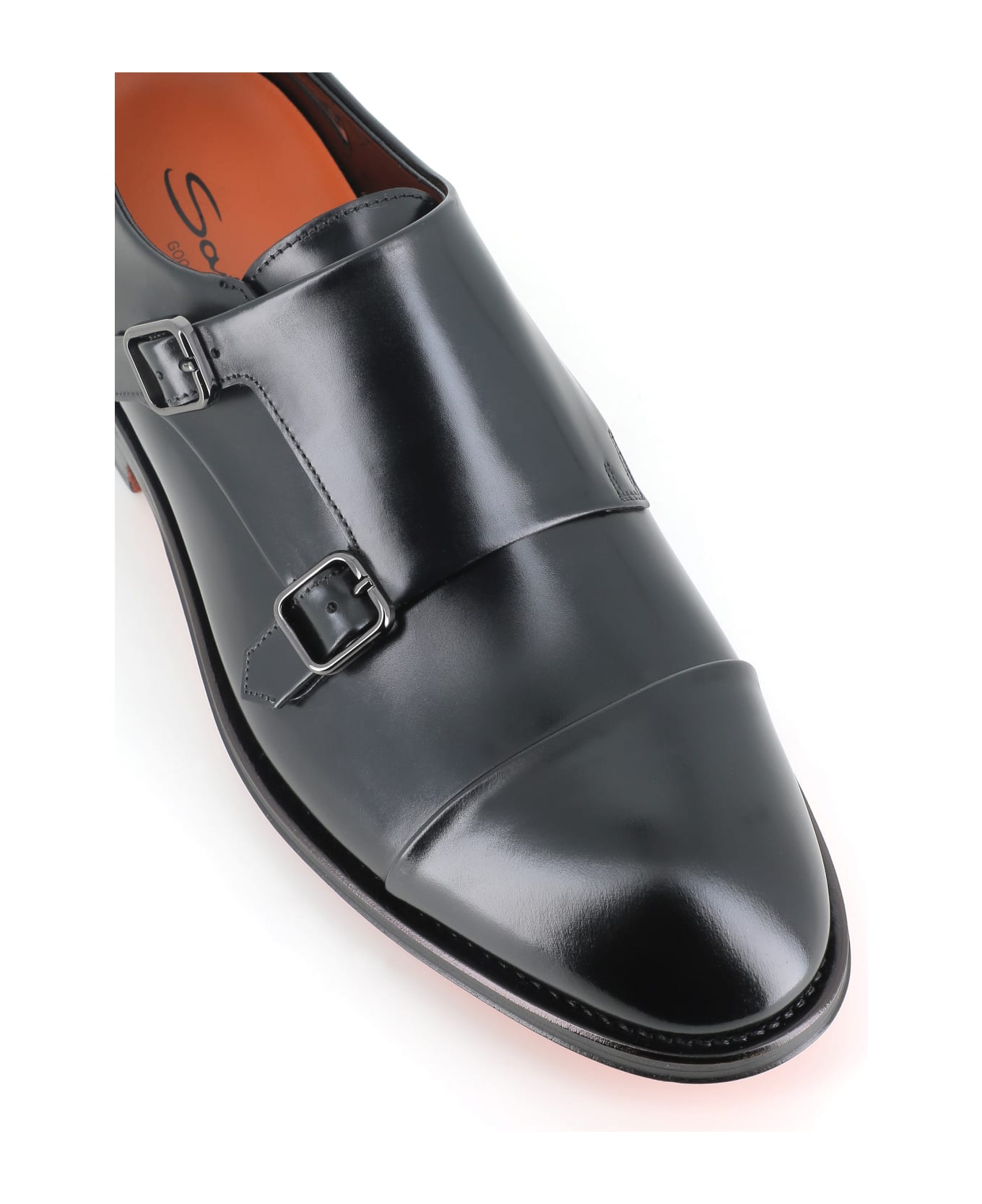 Santoni Double Monk - Black