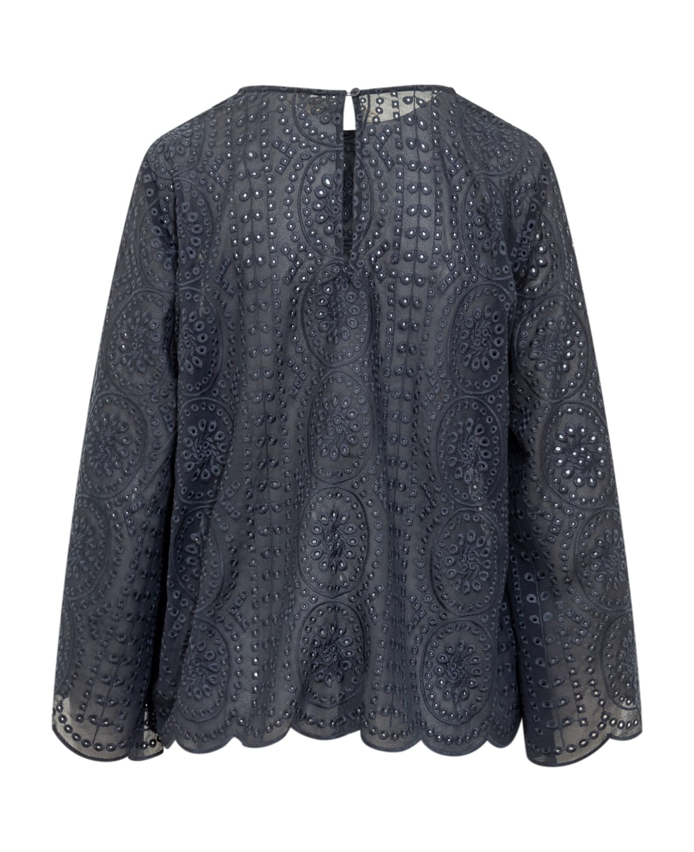 Ba&Sh Blouse With English Embroidery - MARINE
