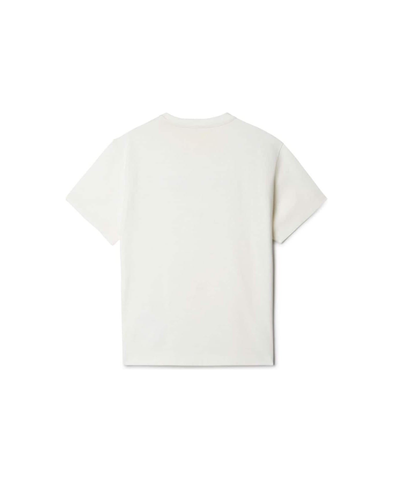 Off-White White T-shirt With Logo In Cotton Boy - White Tシャツ＆ポロシャツ