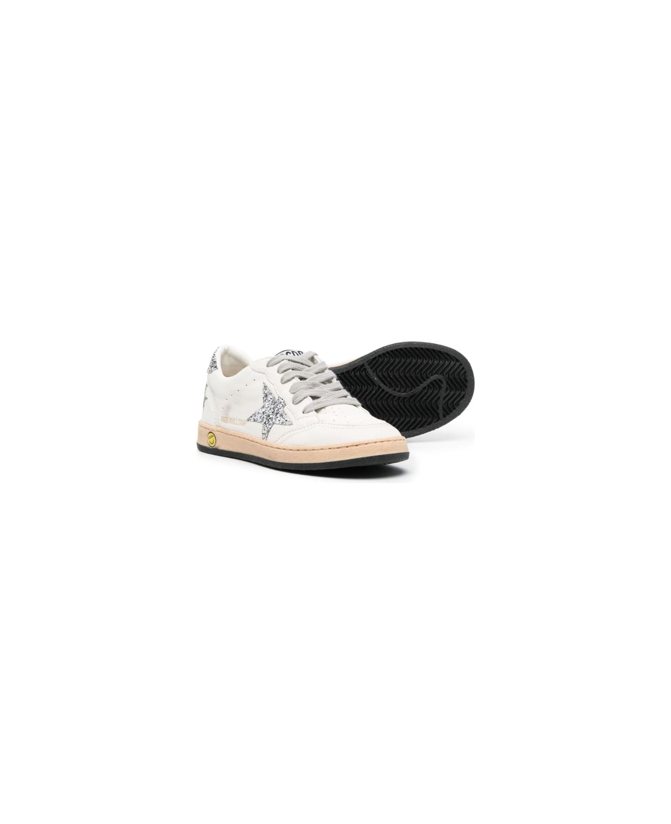Golden Goose Kids Sneakers With Appliqué - White