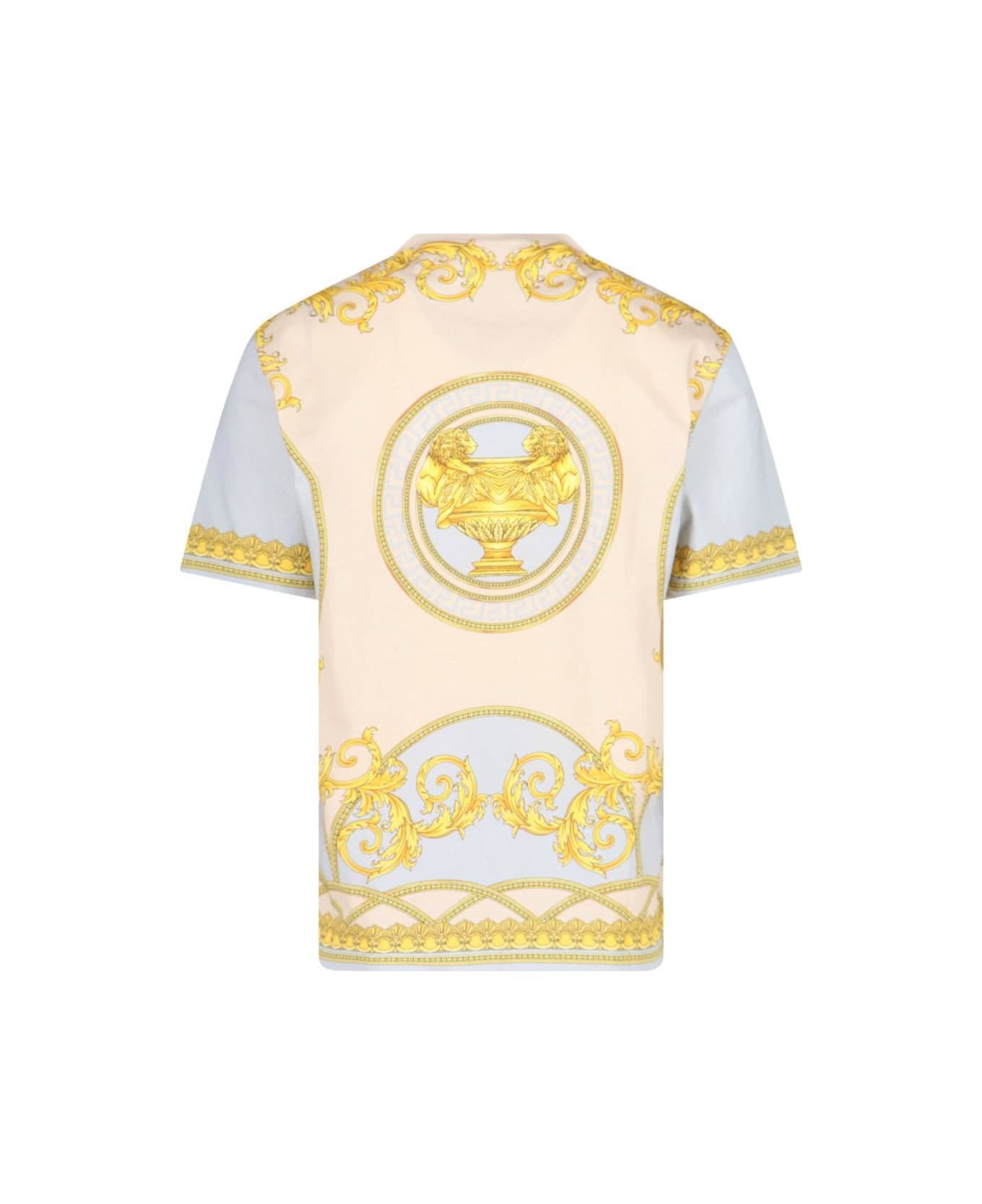 Versace 'la Coupe Des Dieux' Printed T-shirt - CONCRETEMIDBONEGOLD