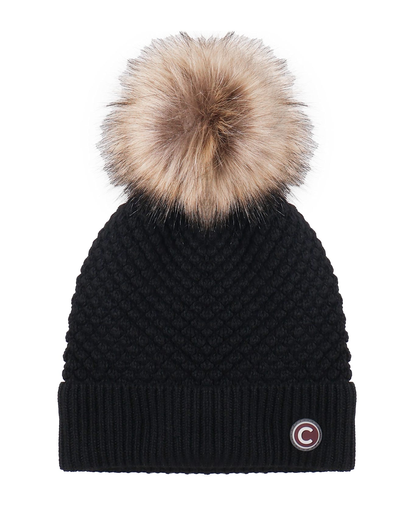 Colmar Beanie With Fur Pom Pom - Black