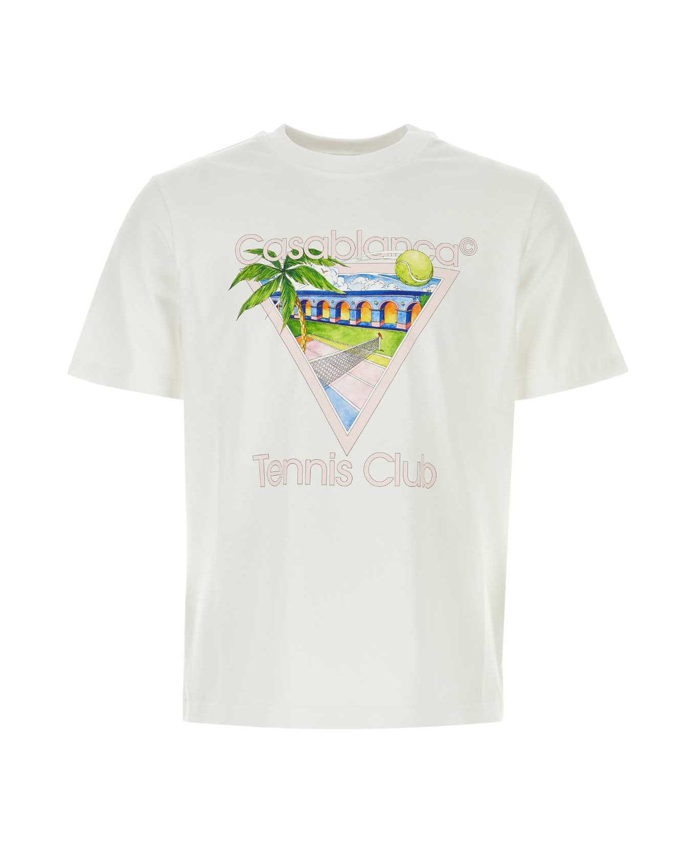 Casablanca White Cotton T-shirt - TENCLUICO Tシャツ