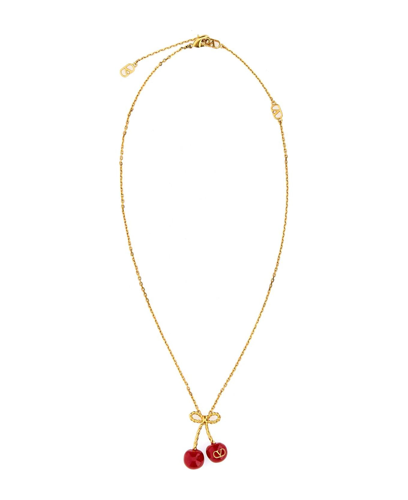 Valentino Garavani Two-tone Metal Necklace - ANTIQUEBRASSROSSO