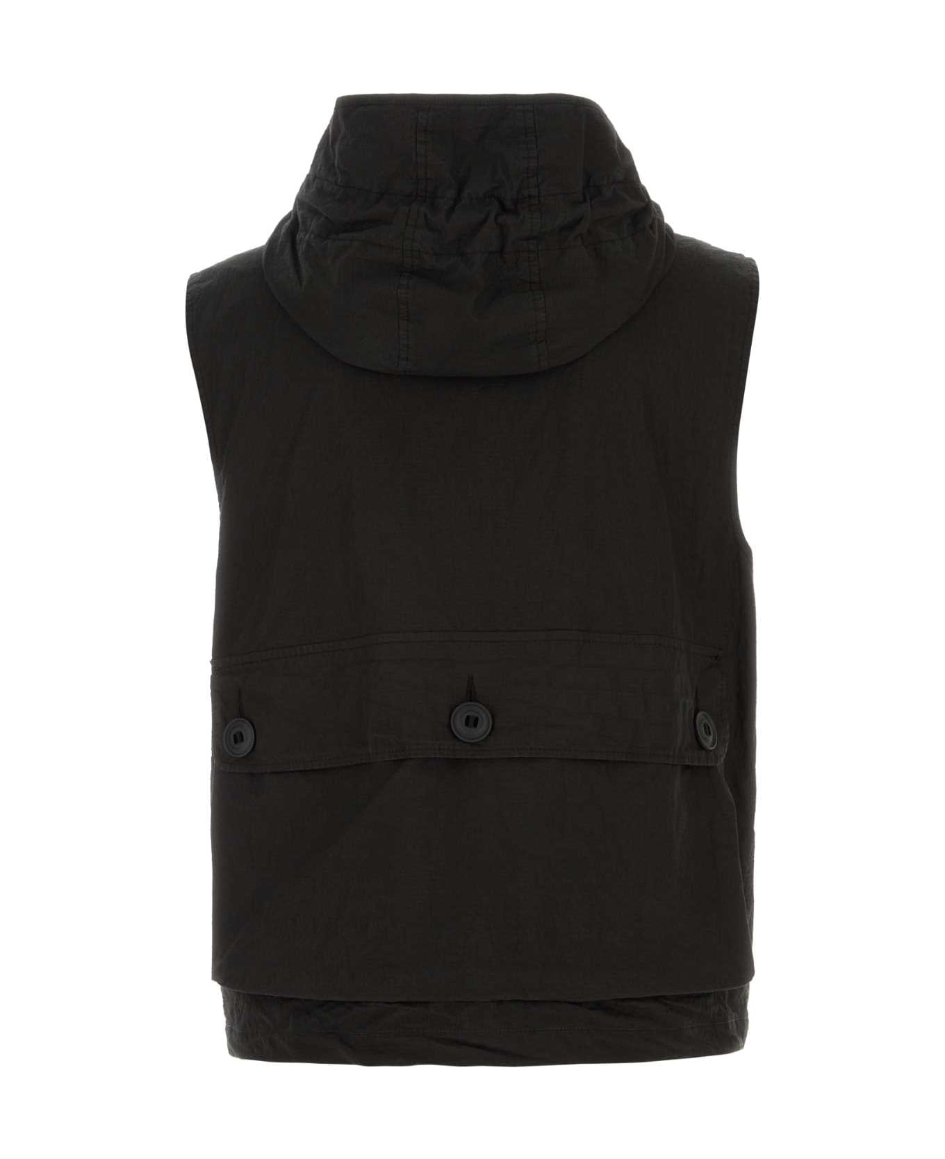 Emporio Armani Black Cotton Blend Vest - 0999 ジャケット