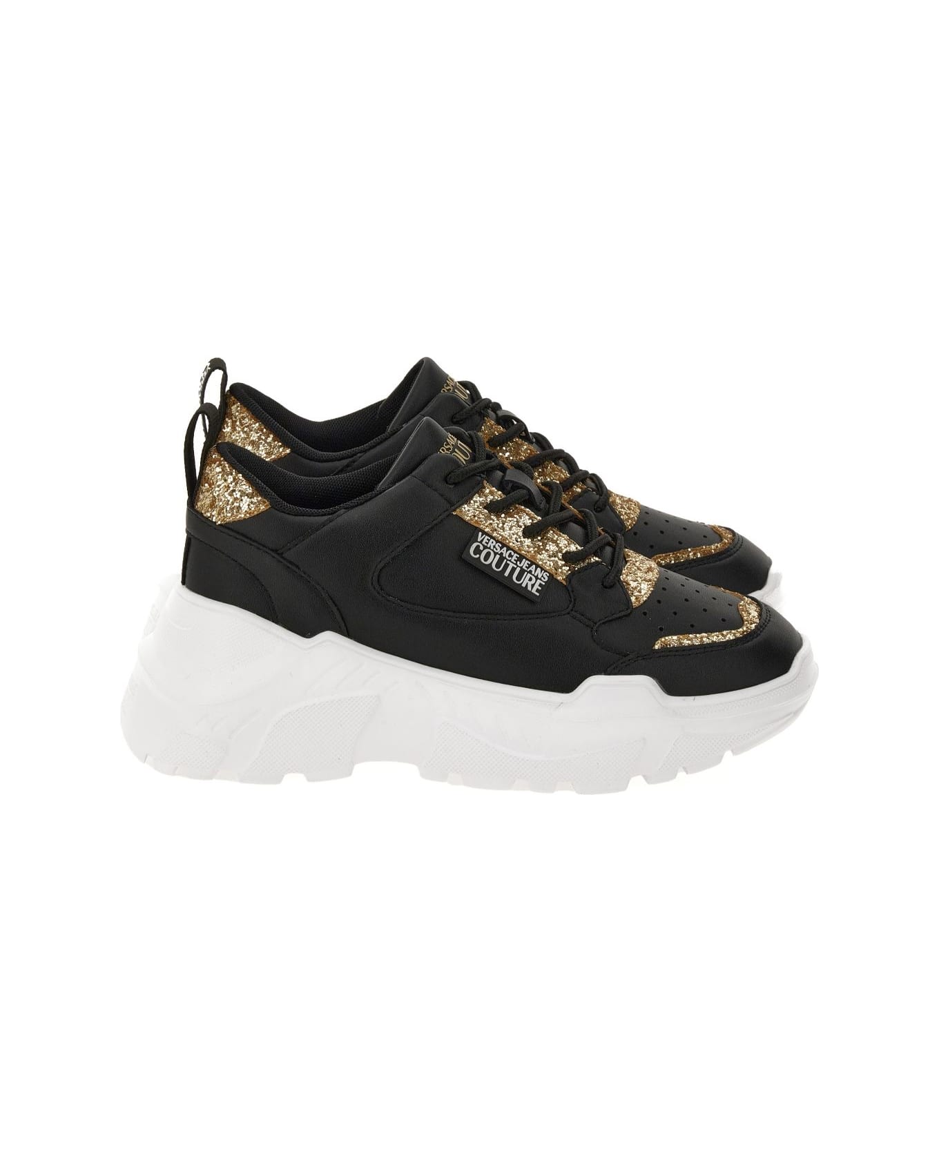 Versace Jeans Couture Black Low Top Sneakers - Black
