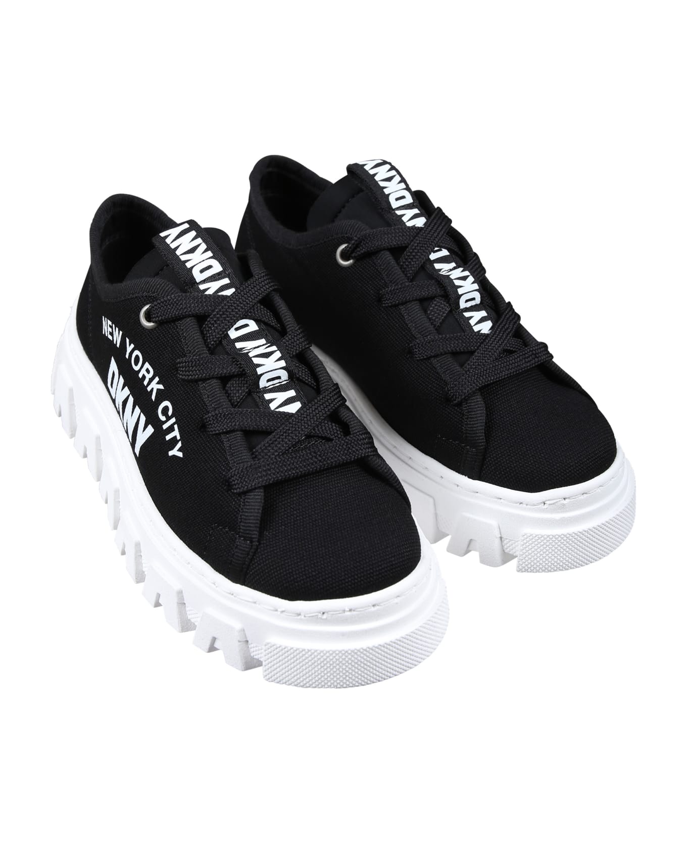 DKNY Black Sneakers For Girl With Logo - Black シューズ