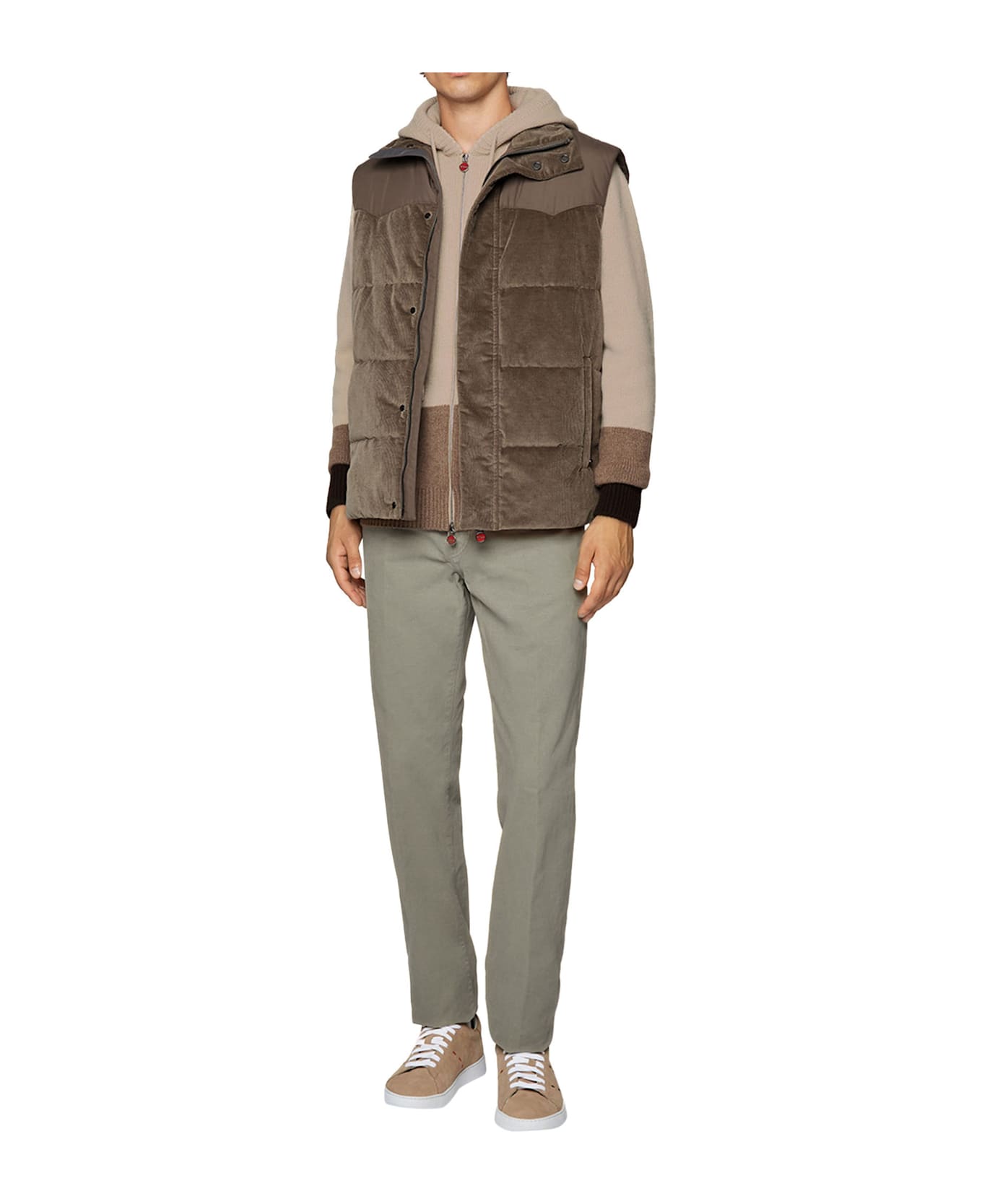 Kiton Sleveless Blouson Cotton - TAUPE