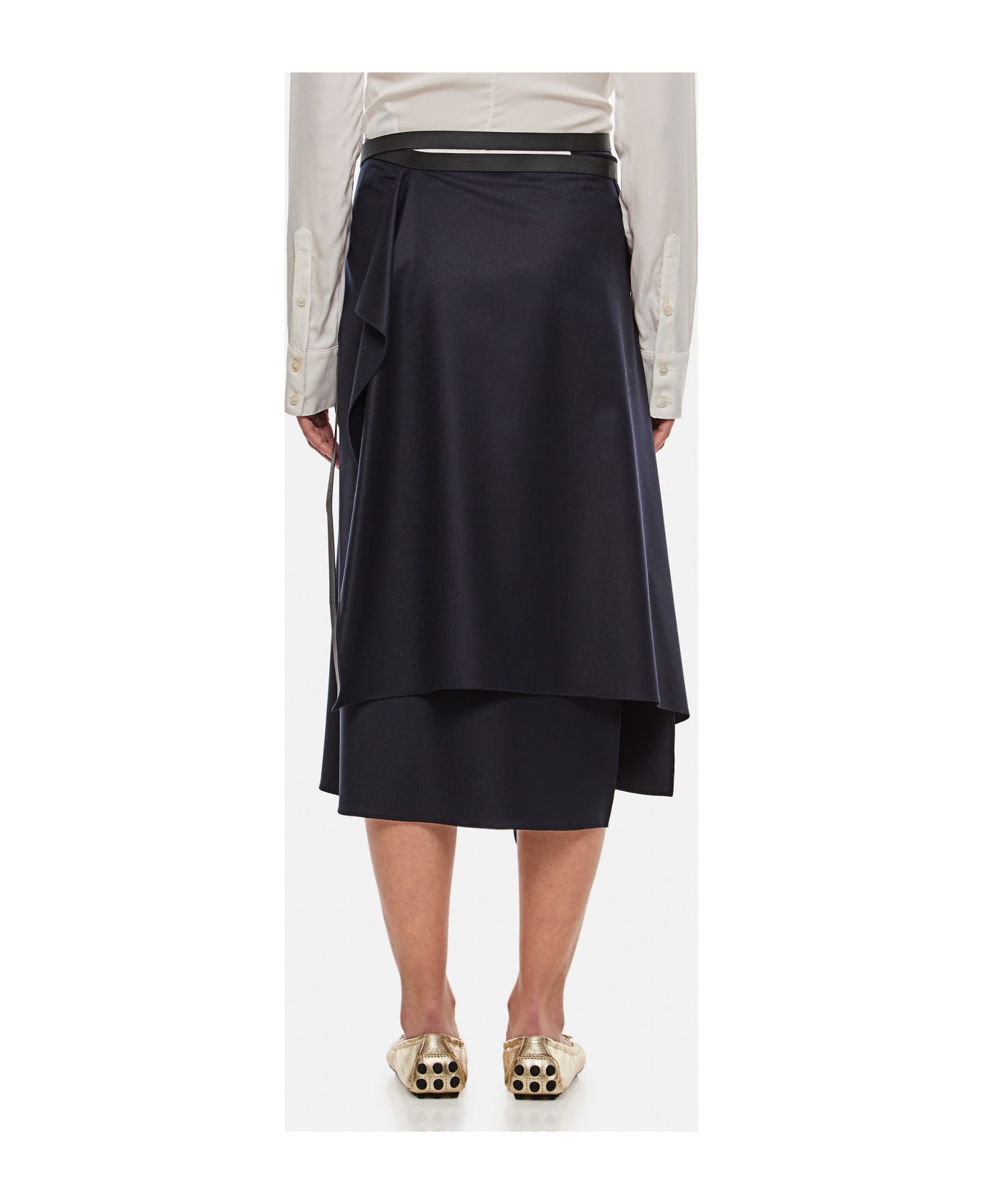 Fendi Flattened Wool Skirt - Blue