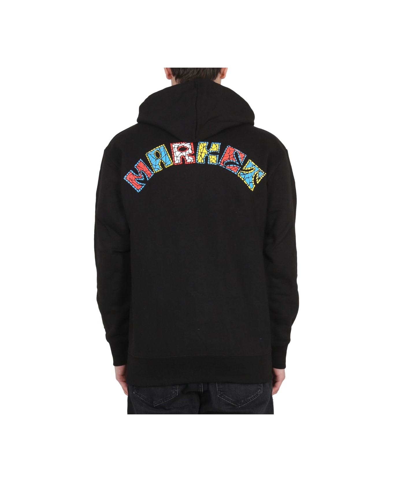Market Hand Drawn Varsity Sweatshirt - BLACK
