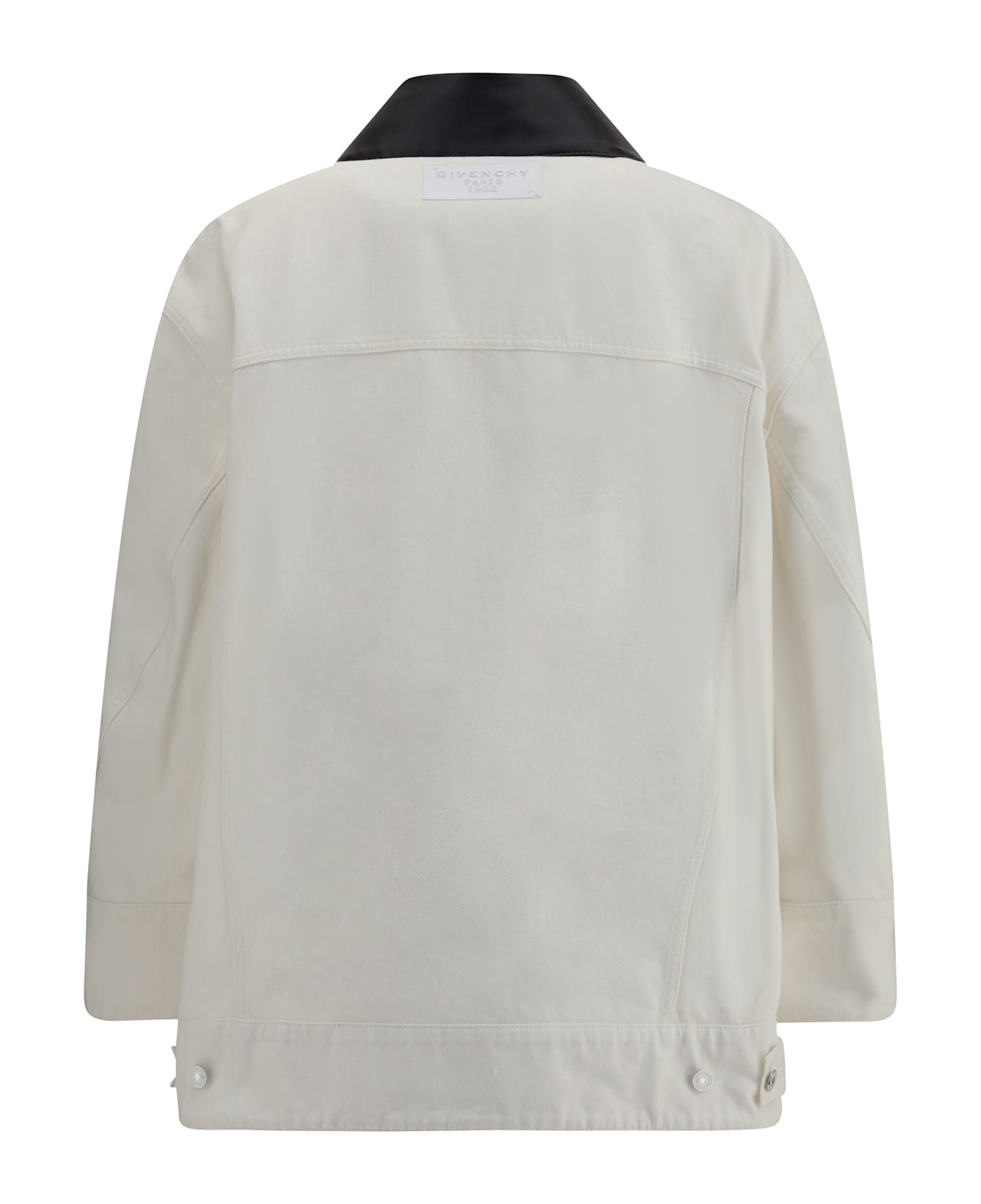 Givenchy Denim Jacket With Leather Collar